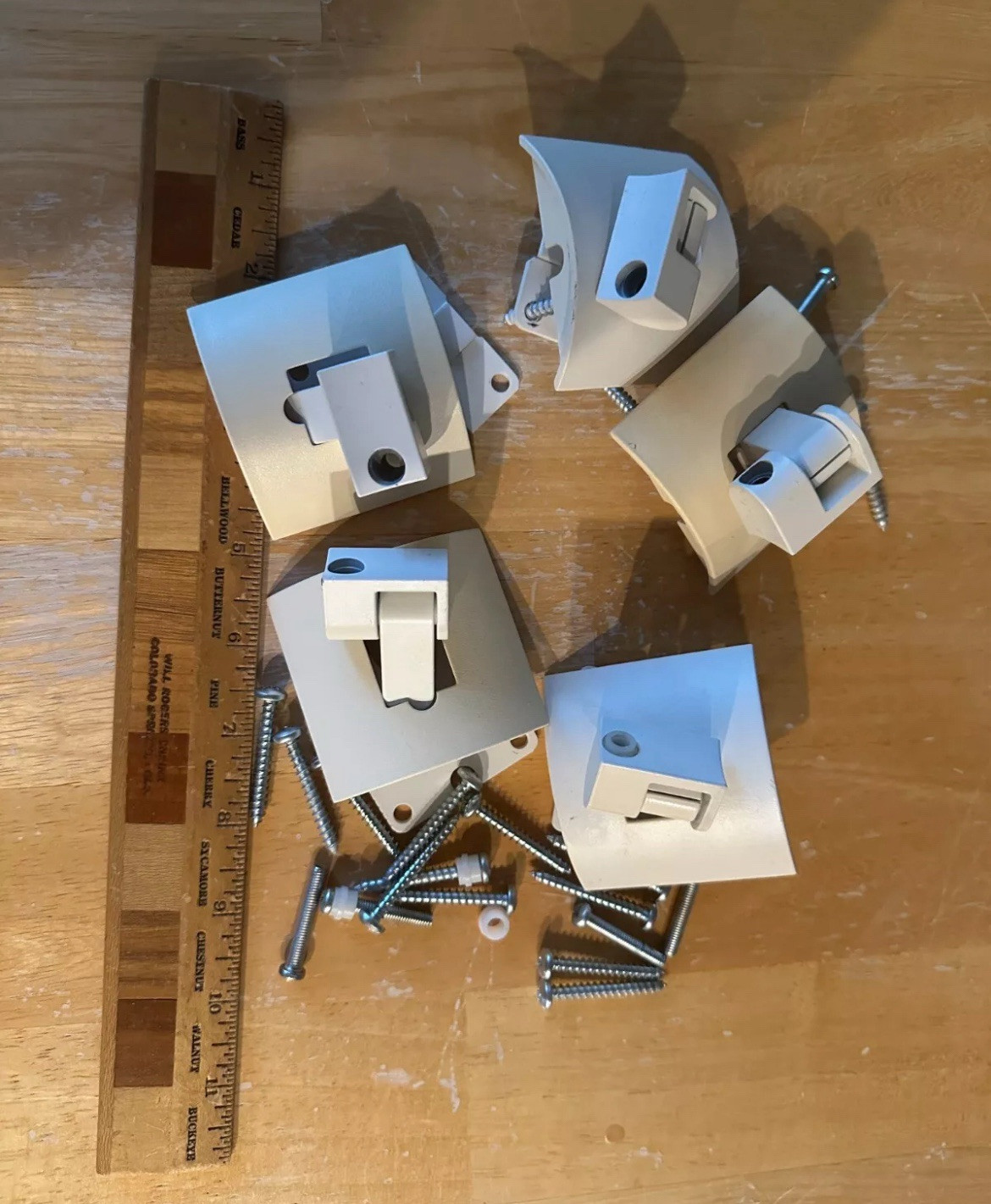 5 Used Original bose ub 20 wall ceiling brackets White In Color With Screws