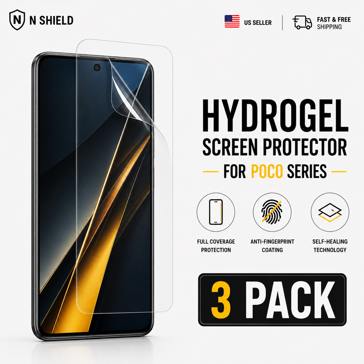 For POCO X7 X6 X5 F6 F5 M6 M5 All Models 3Pcs Self Healing Screen Protector