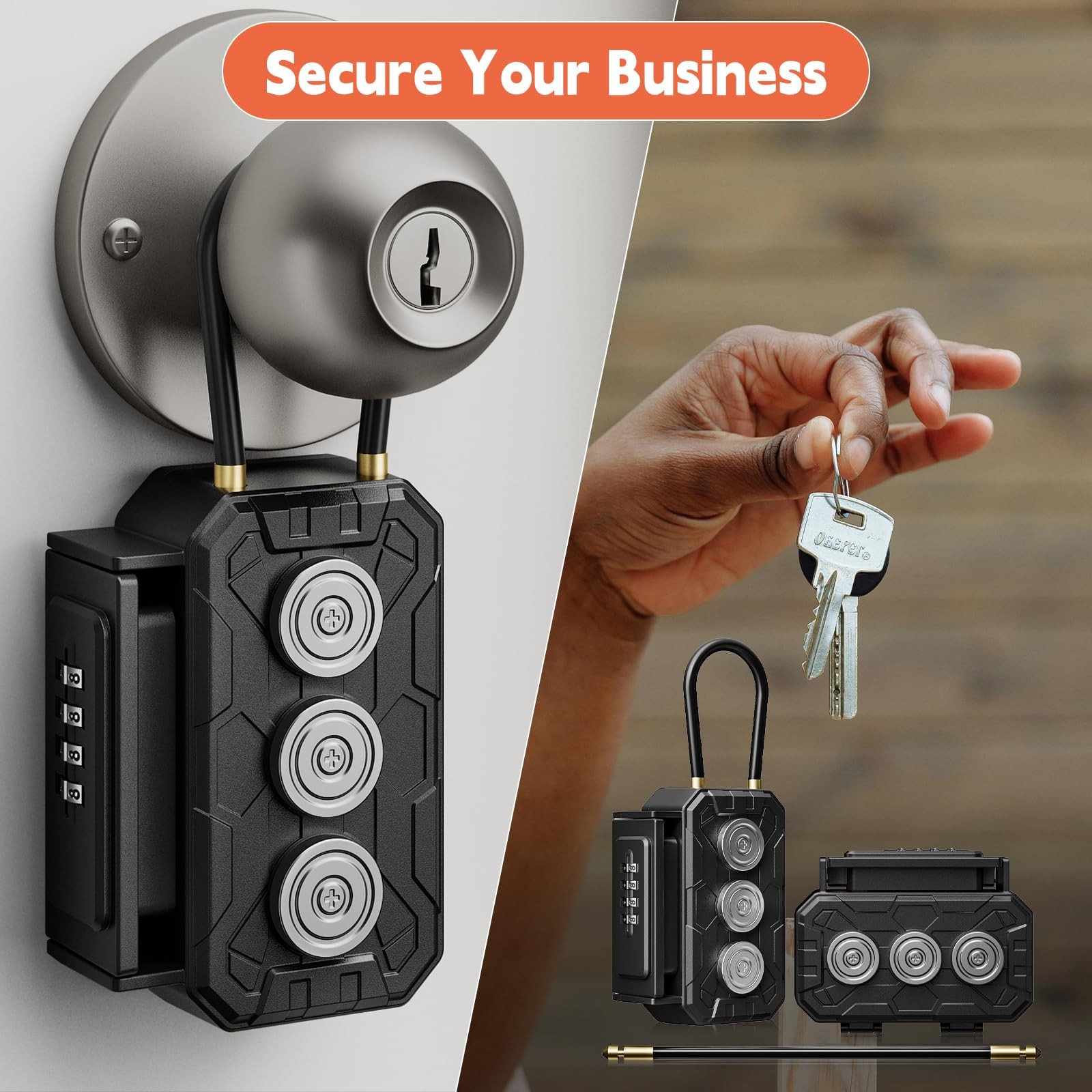 Magnetic Key Lock Box,Magnetic Holder Under car,Magnetic Regular, Dark