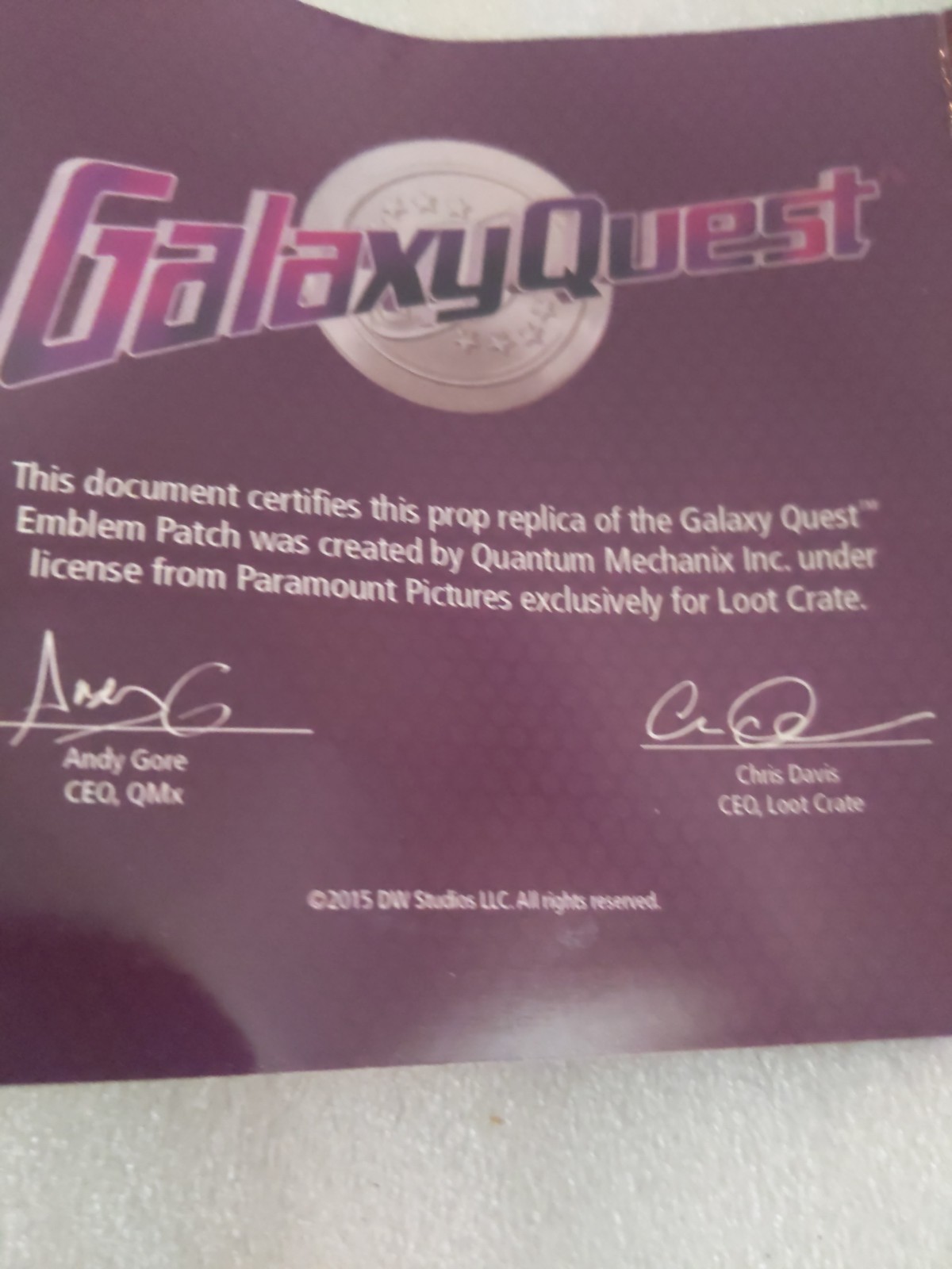 Galaxy Quest Patch Replica Emblem Loot Crate Exclusive Sci-fi 2.75" x 2.75" New