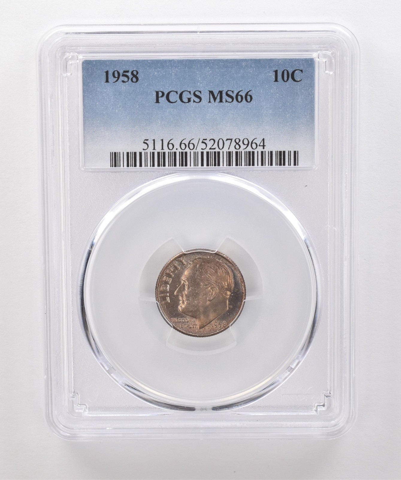 1958 Roosevelt Dime MS66 PCGS Beautiful Tone *1867