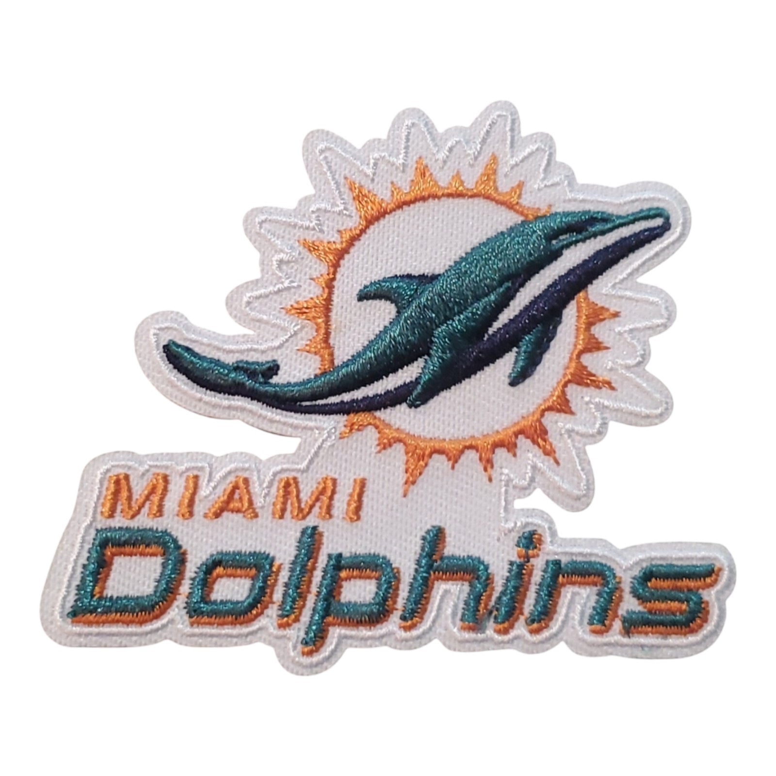 Miami Dolphins Vintage Style Logo Patch. Embroidered. Iron On. 3"x2.5"