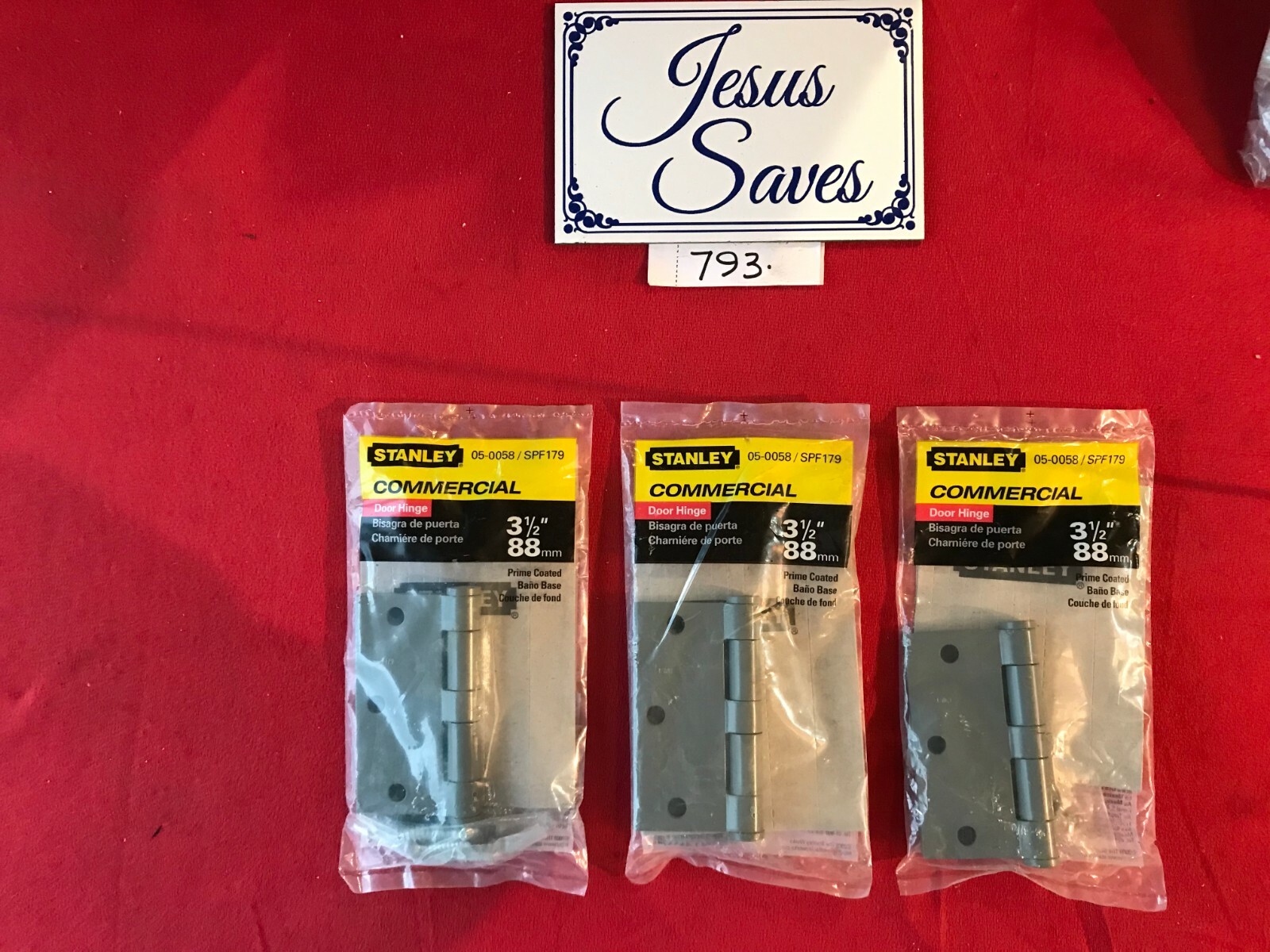 3 STANLEY 05-0058  spf179 Commercial 3-1/2'' Prime Coated Door Hinges