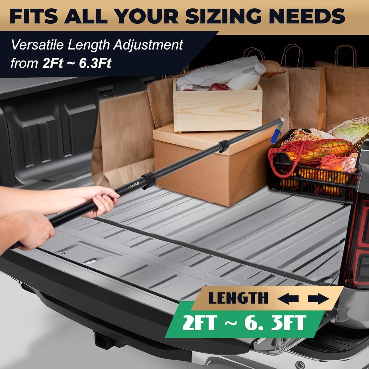 Magnetic Cargo Tool for Pickup Trucks with Extra Hooks Included