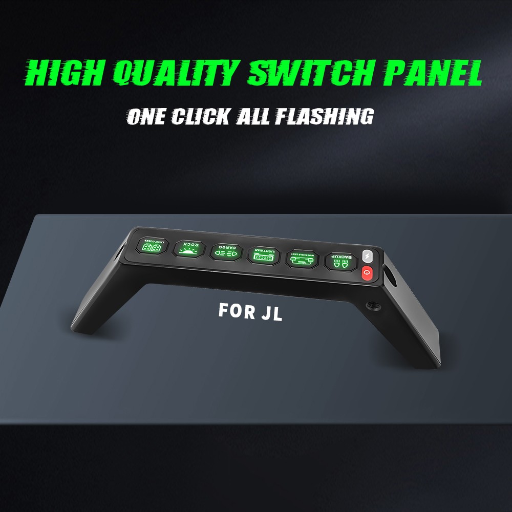 Grab Handle Wireless Switch Panel For Jeep Wrangler JL 2018-23 &Gladiator 6 Gang