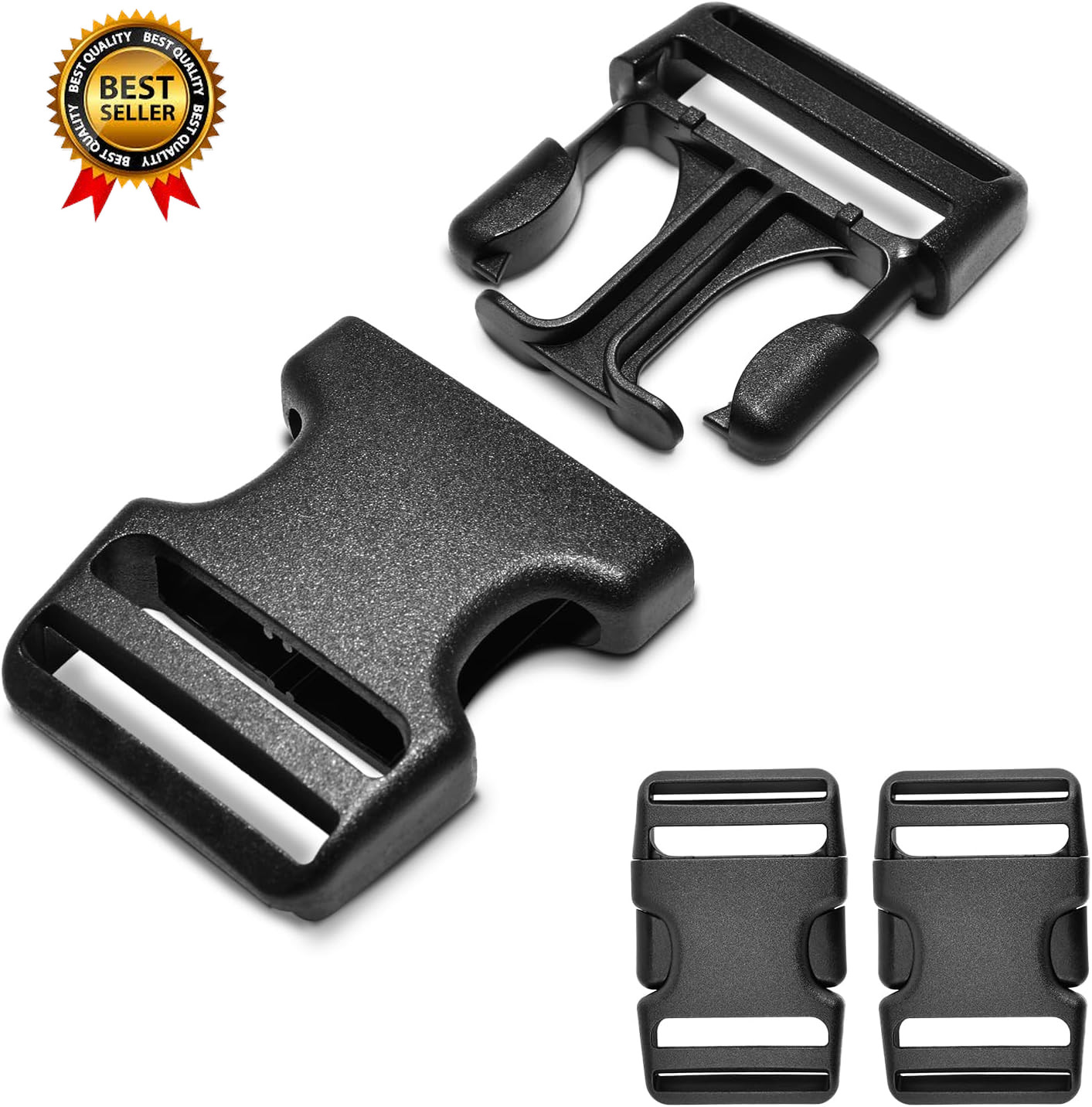 3Pcs 1-1/2 Inch Plastic Buckle for Strap Replacment, Heavy Duty Belt Buckles Bac
