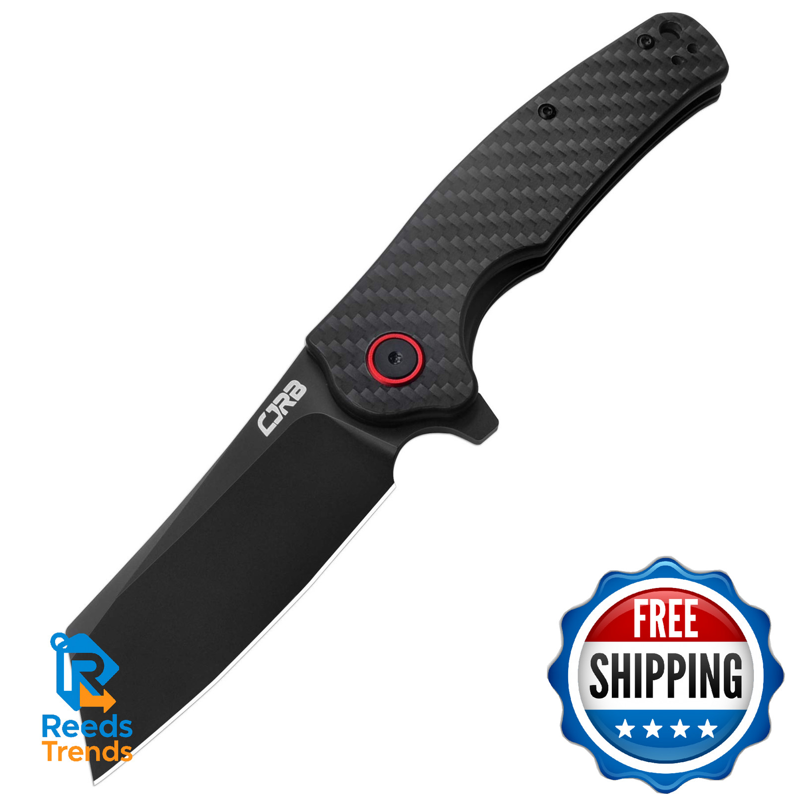 CJRB Crag 3.43" AR-RPM9 Steel Folding Pocket Knife Carbon Fiber Handle EDC