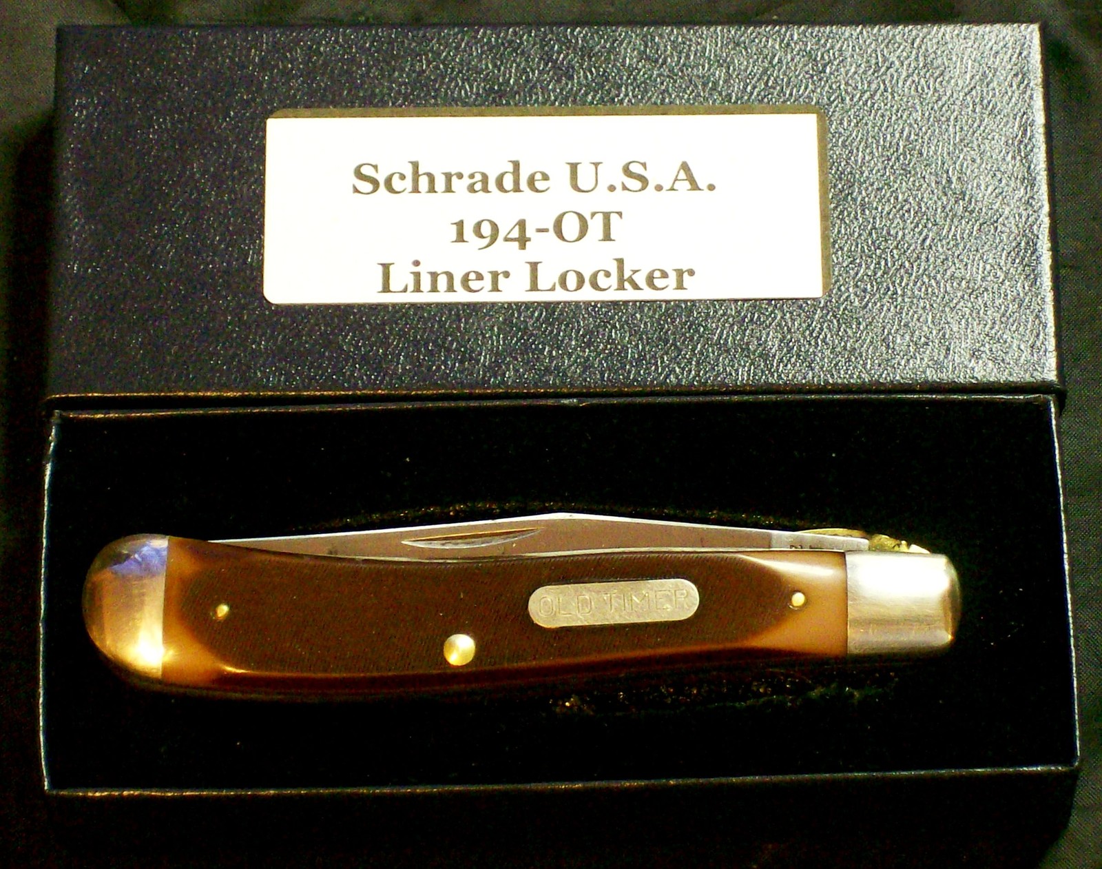 Schrade 194OT Knife Liner Locker 1095 Steel Blade USA Made Custom Packaging Rare