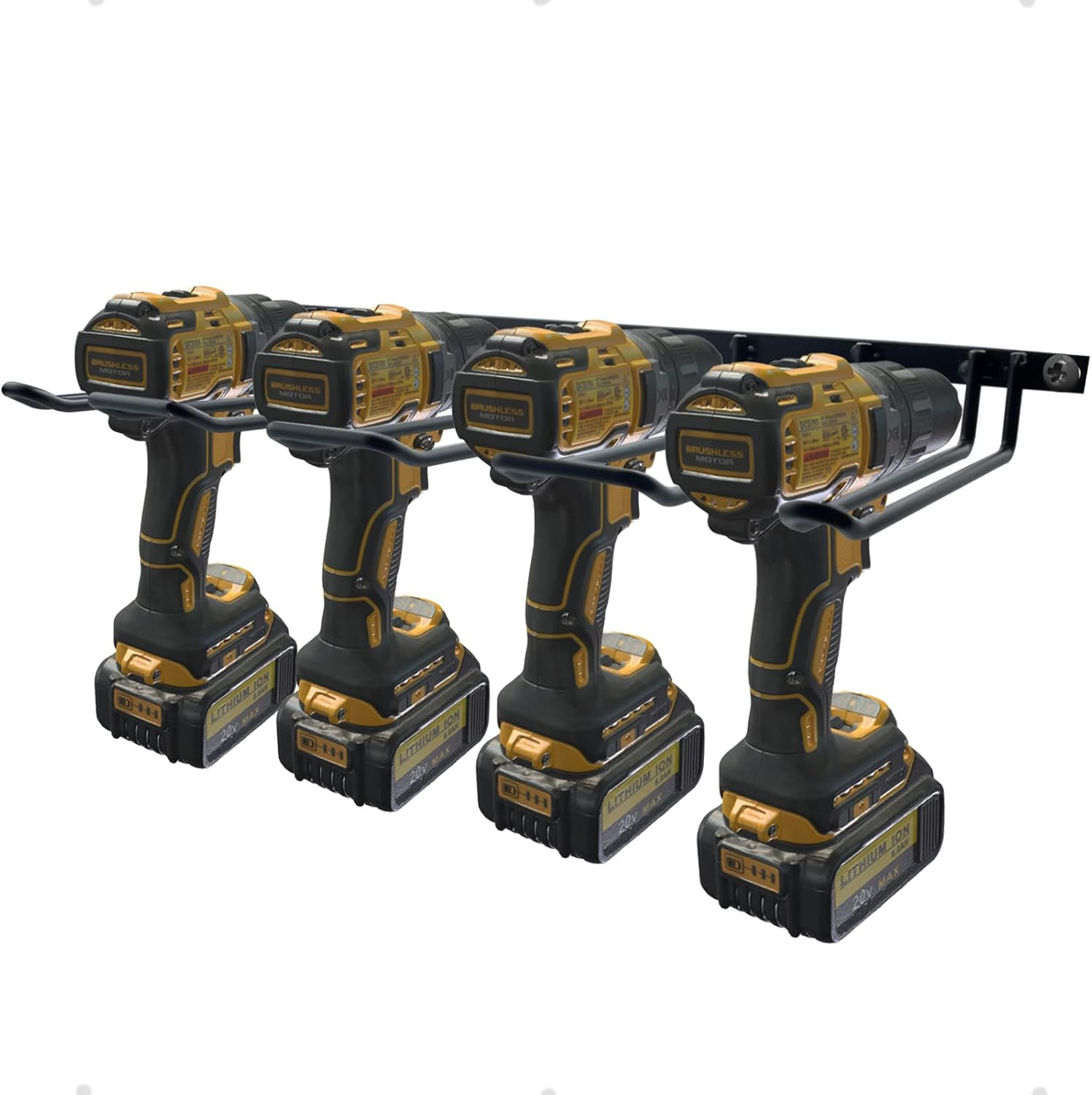 Drill Holder, Power Tool Organizer, Wall Mount 4 Cordless Metal Shelf Holder, Ut