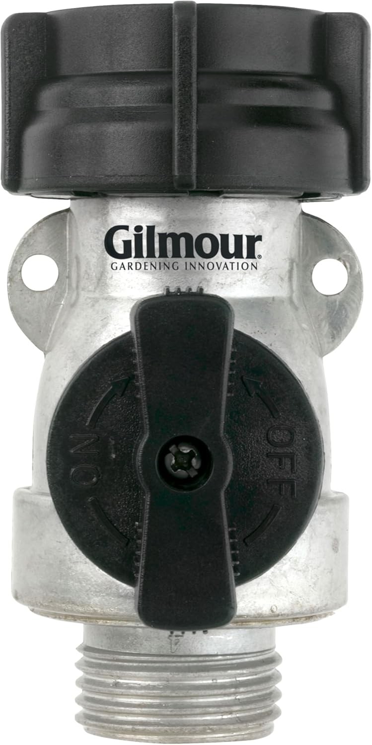 Gilmour Garden Hose Shut Off Valve, Durable Metal Full Flow Water Off...