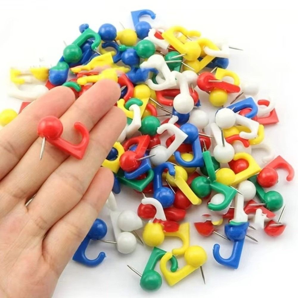 100Pcs Reusable Thumb Tacks DIY Cork Board Pushpin  Office School Supplies
