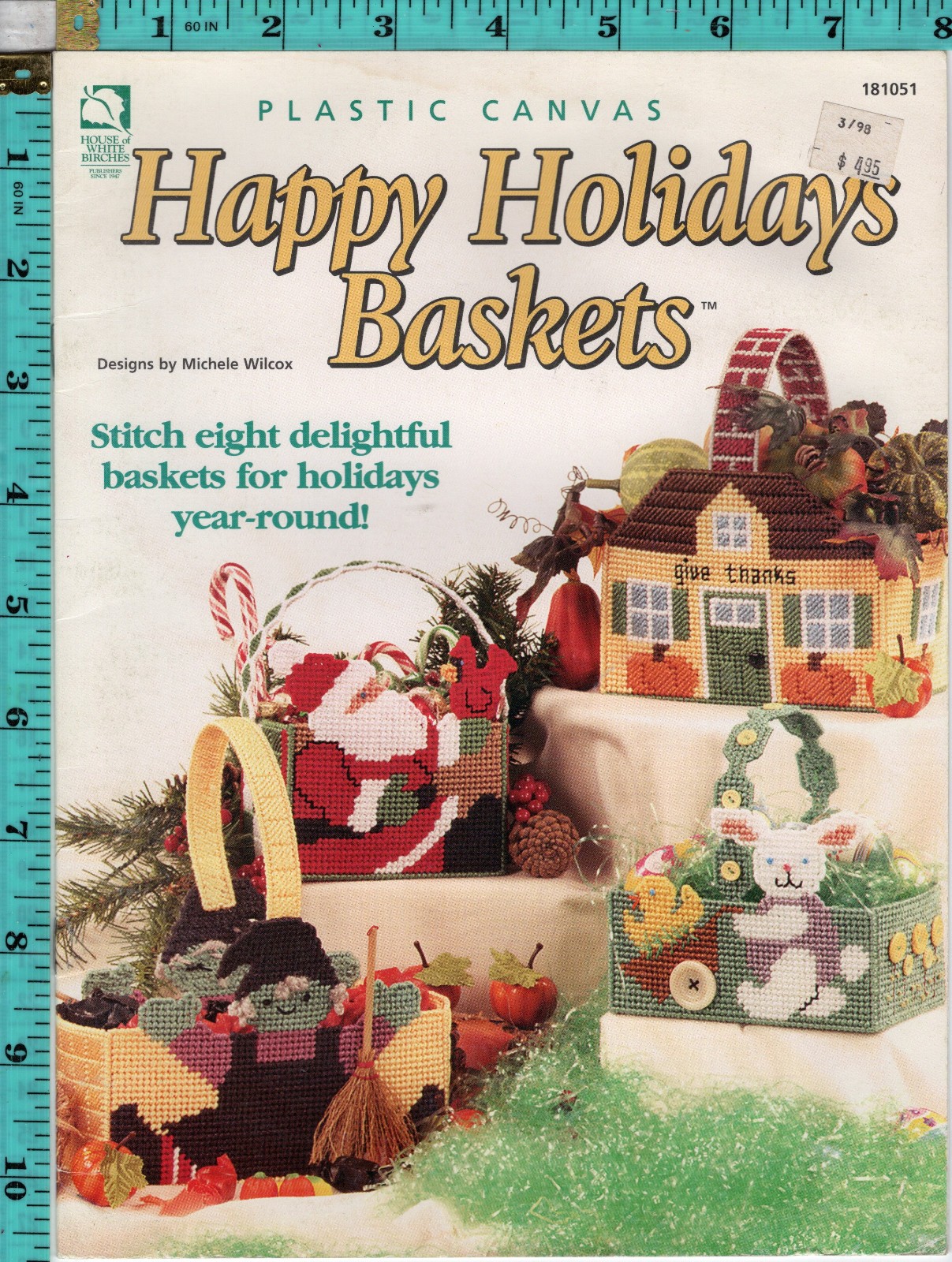 Happy Holidays Baskets" House of White Birches Plastic Canvas Needlepoint 181051