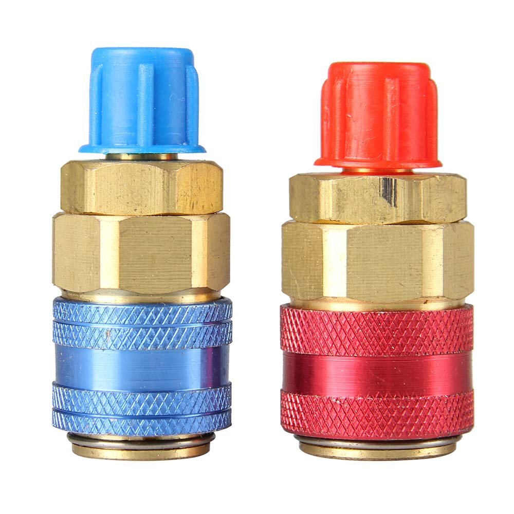2X A/C AC Refrigerant Automotive Air Conditioning Quick Coupler Low & High Side