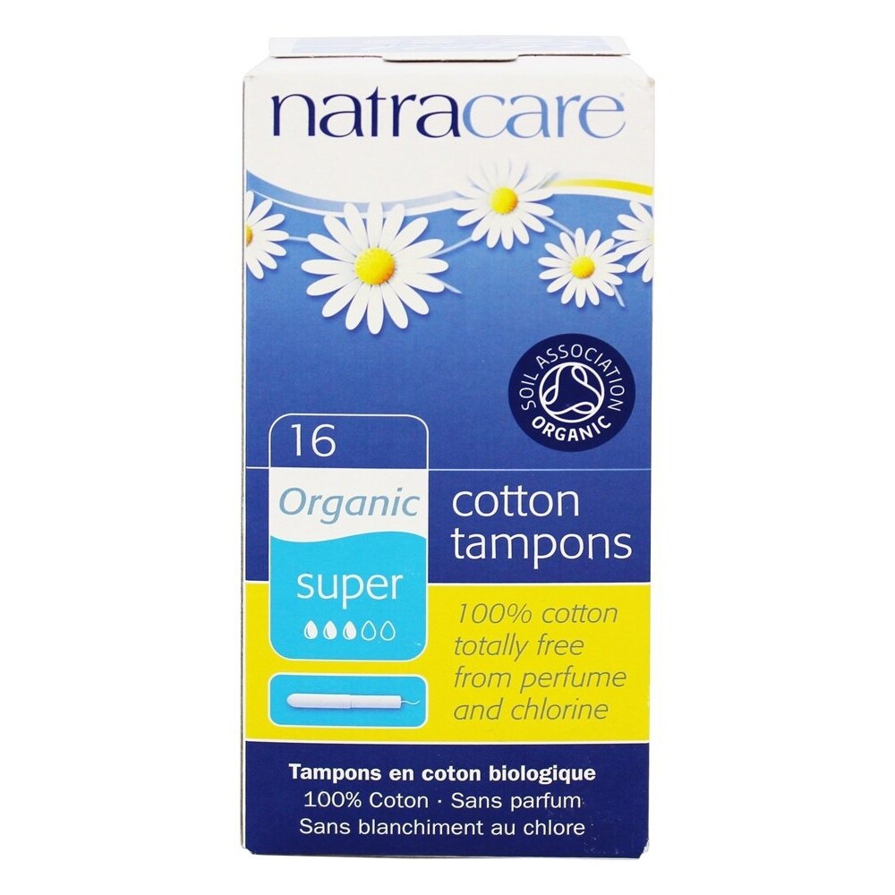 Natracare Organic 100% Cotton Tampons With Applicator Super, 16 Pack(s)