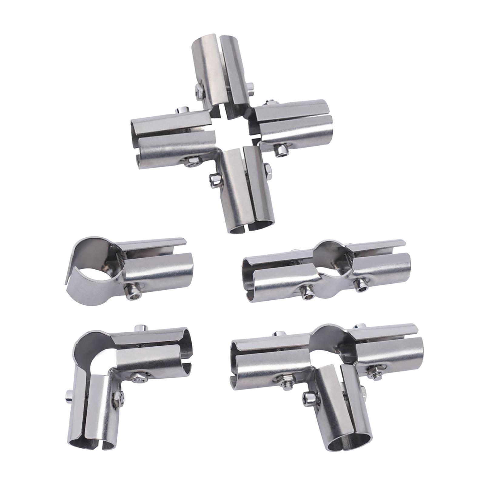 Stainless Steel Tube Connector Fixture for Cabinets Round Pipe Flower Sheds