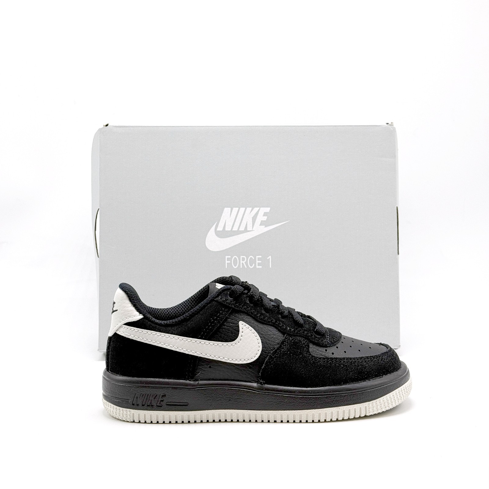 *NEW* PRE-SCHOOL KIDS NIKE AIR FORCE 1 LOW (PS) LV8 BLACK / LT BONE (IM8000 001)