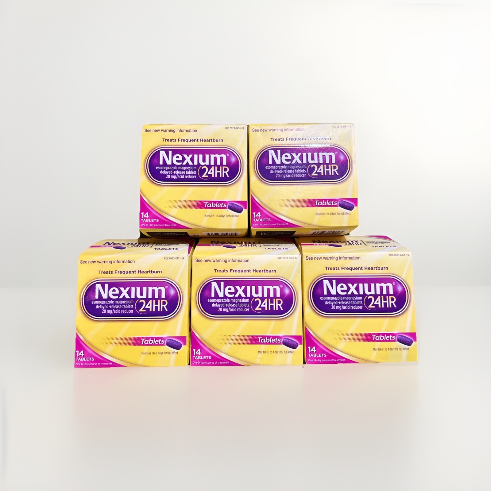 5 Of Nexium 24hr Delayed Release Heartburn Relief 20mg TABLETS 14 count 8/26+