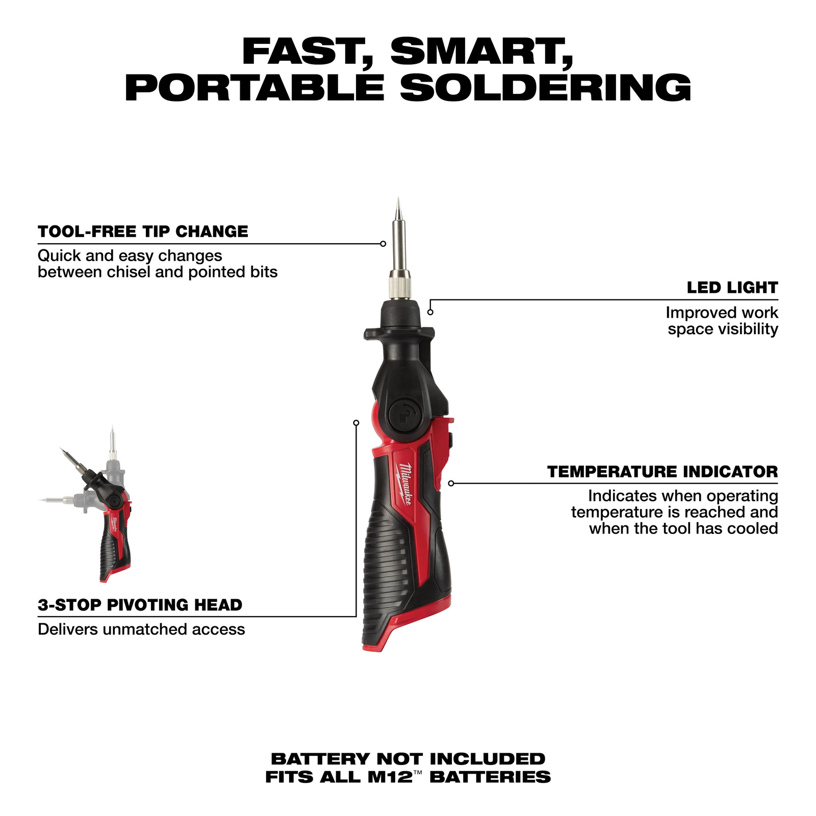 Milwaukee 2488-20 M12 Soldering Iron Bare Tool