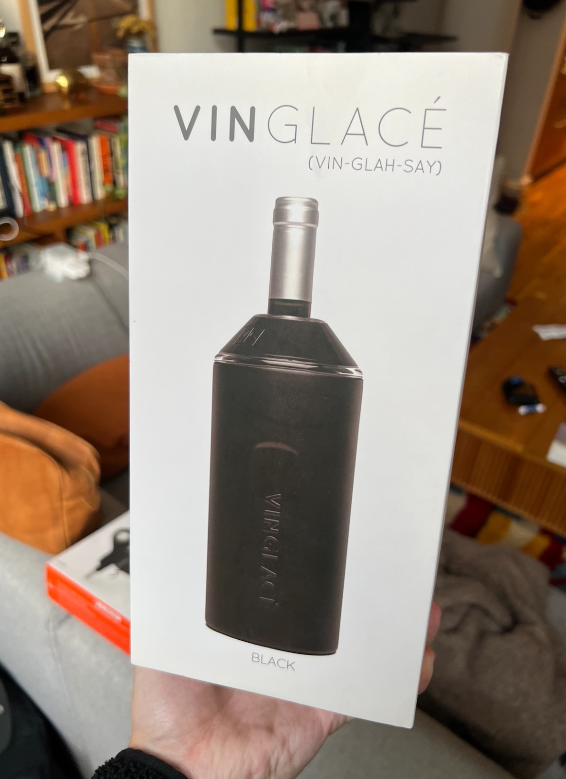 NEW VINGLACE Portable Stainless Steel Full Bottle Wine Chiller in Black