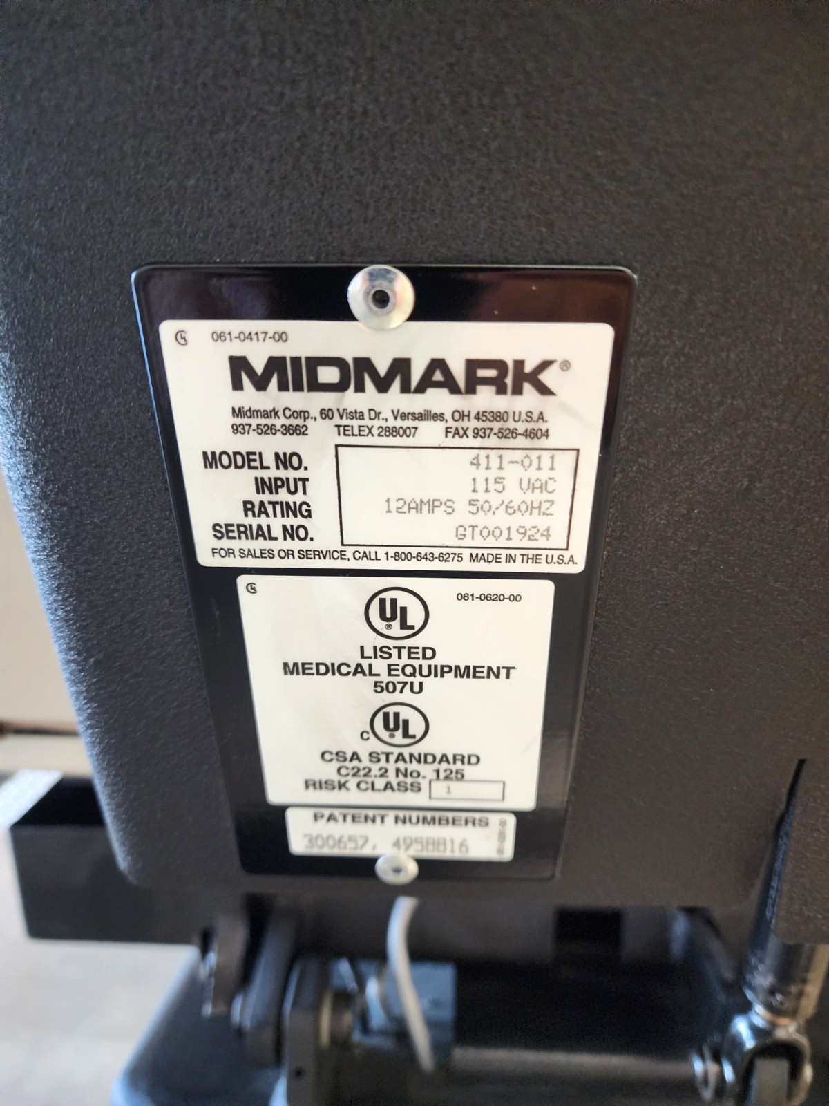 MIDMARK RITTER 75L POWER PROCEDURE EXAM CHAIR 411-011