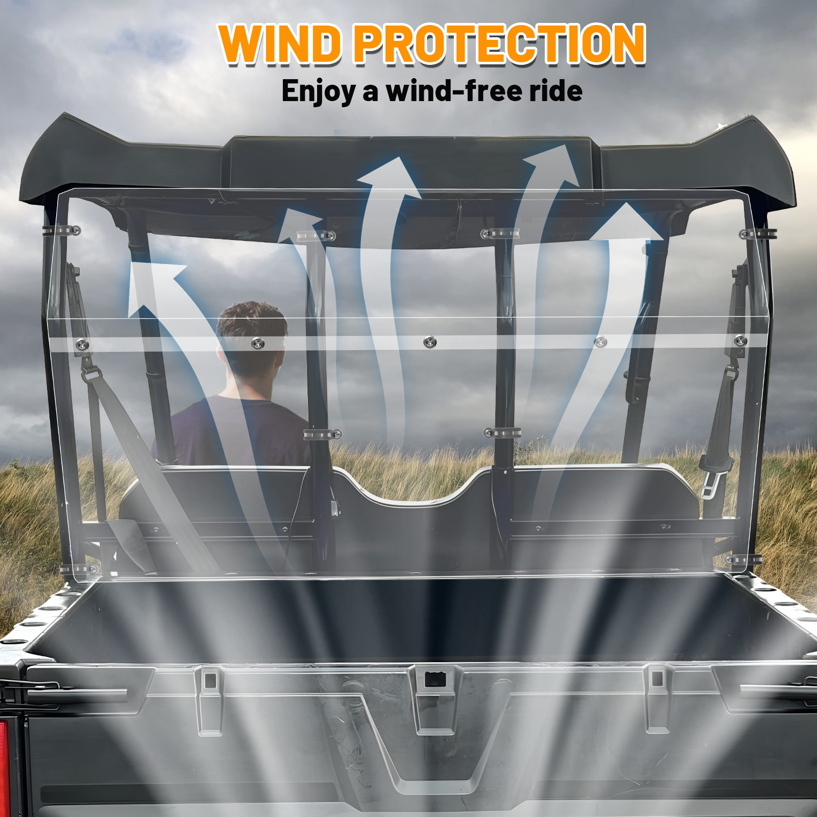 For Polaris Ranger Mid-Size (All model) 2010-2014 Rear Windshield PC Back Window