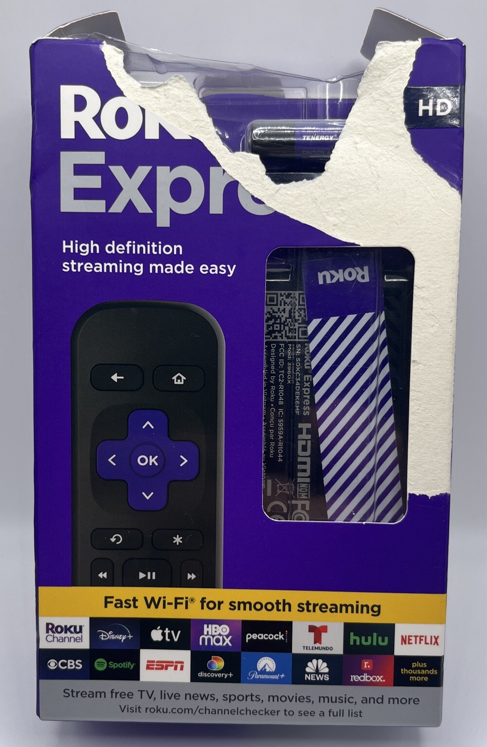 Roku Express HD Streaming Media Player 1080P with Remote. OPEN BOX FREE SHIPPING