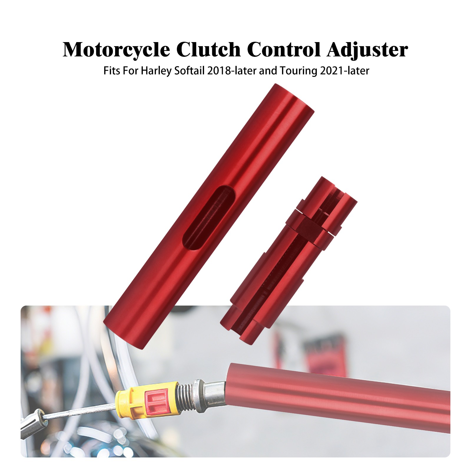 Clutch Control Adjuster Red For Harley Touring FLTR 2021-Up Softail FLFB 18-Up