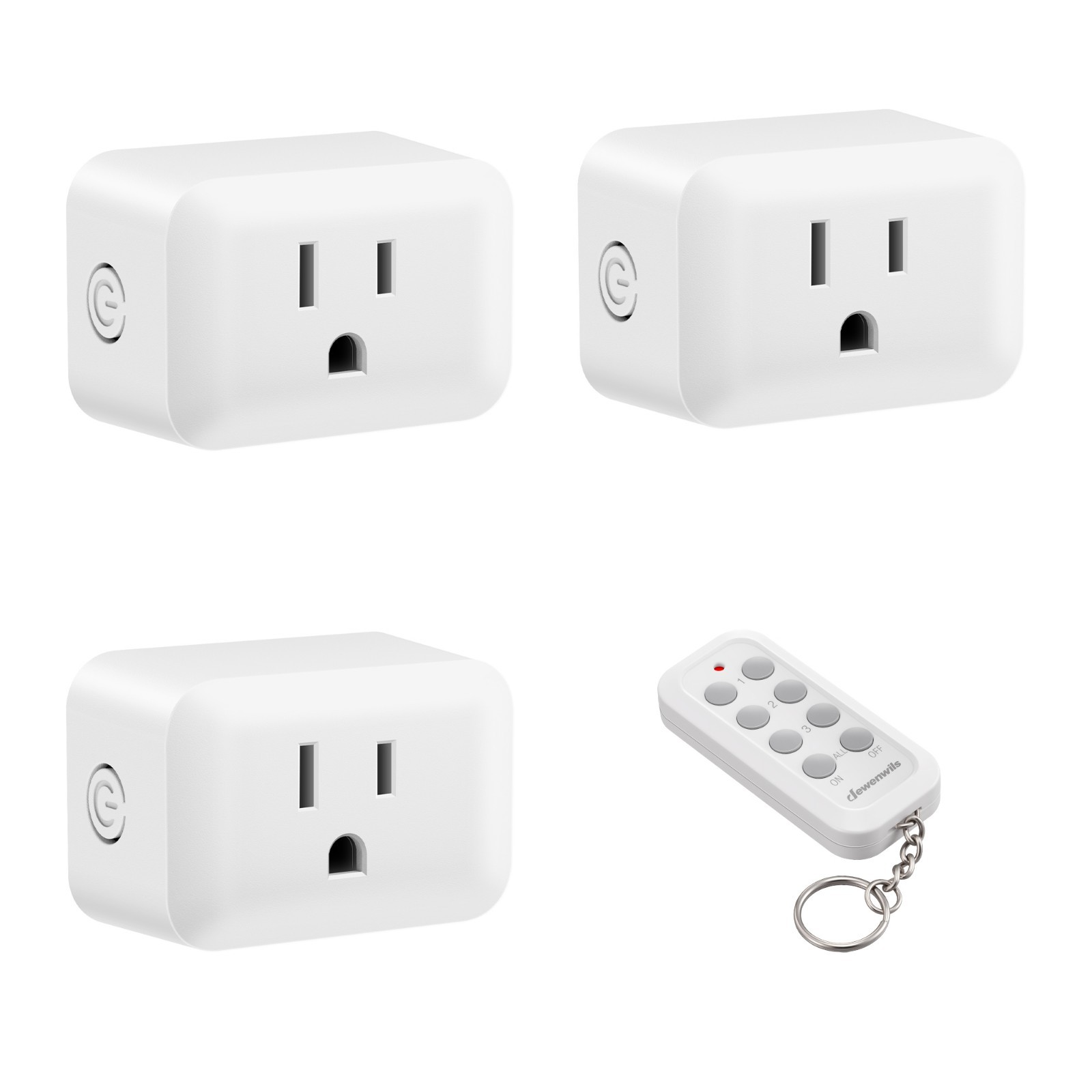 DEWENWILS Wireless Remote Outlets (3 Outlets + 1 Remote) - 100ft RF,UL