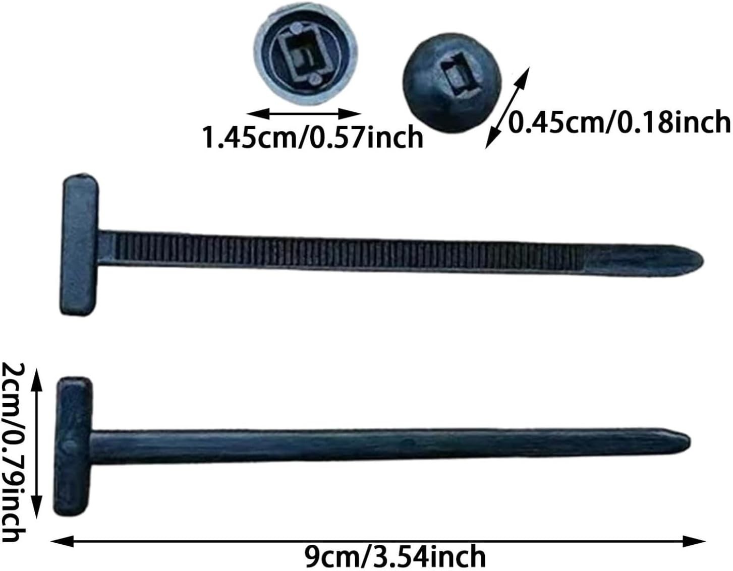 100X Nylon Universal Cable Tie Buckle Self-Locking Nylon Zip Ties Holder--