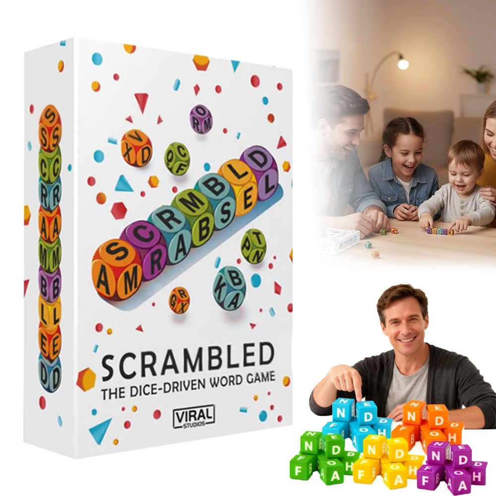 Scrambled Dice Word Game - Creativity Family Games Toys for Children AE