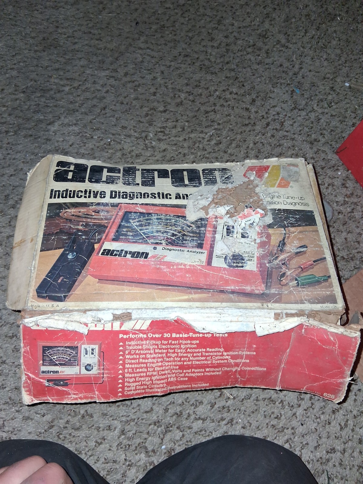 Vintage ACTRON Inductive Diagnostic Analyzer Model 628 with Box.