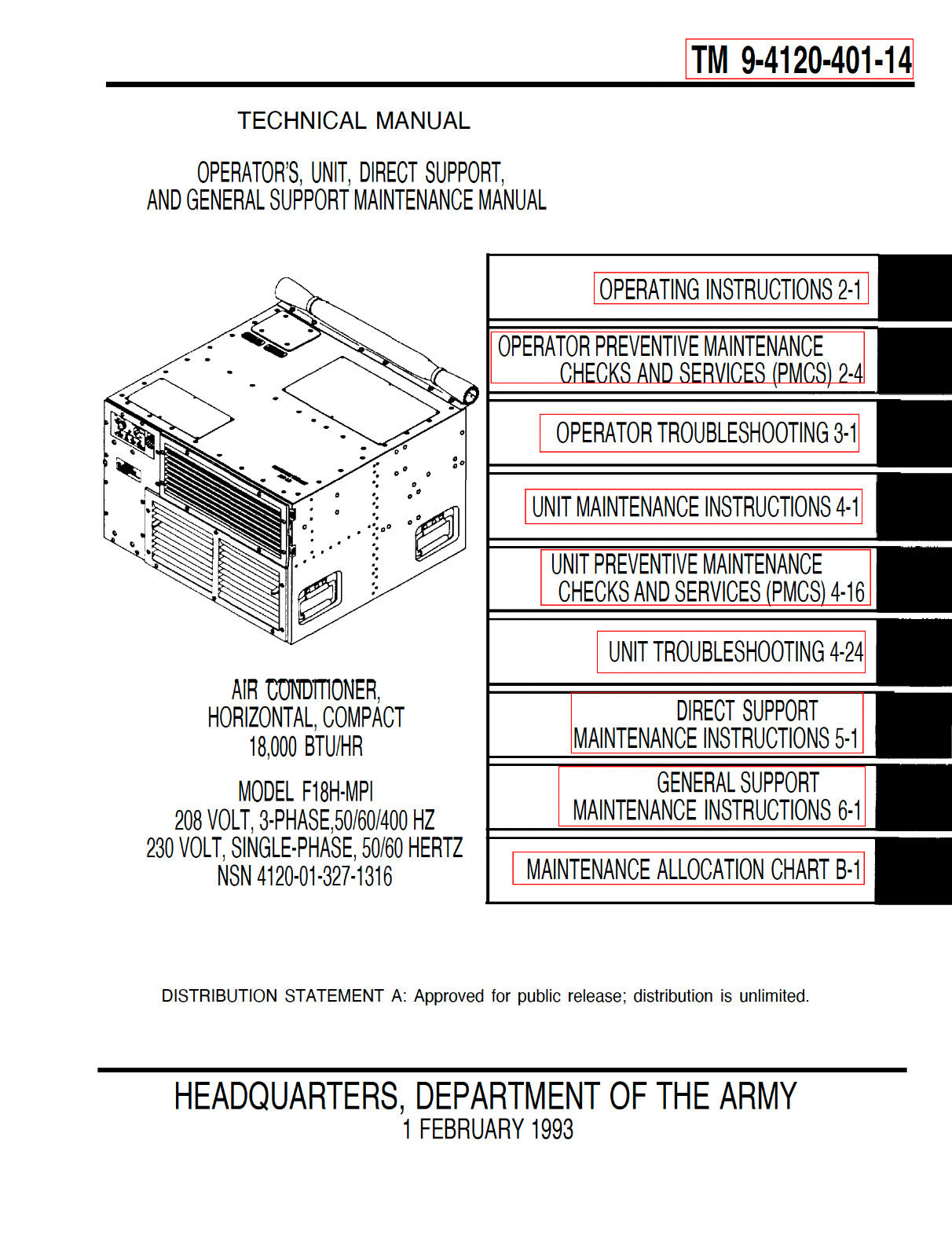 301 Page KECO MODEL F18H-MPI Air Conditioner Operator Repair Manual on Data CD