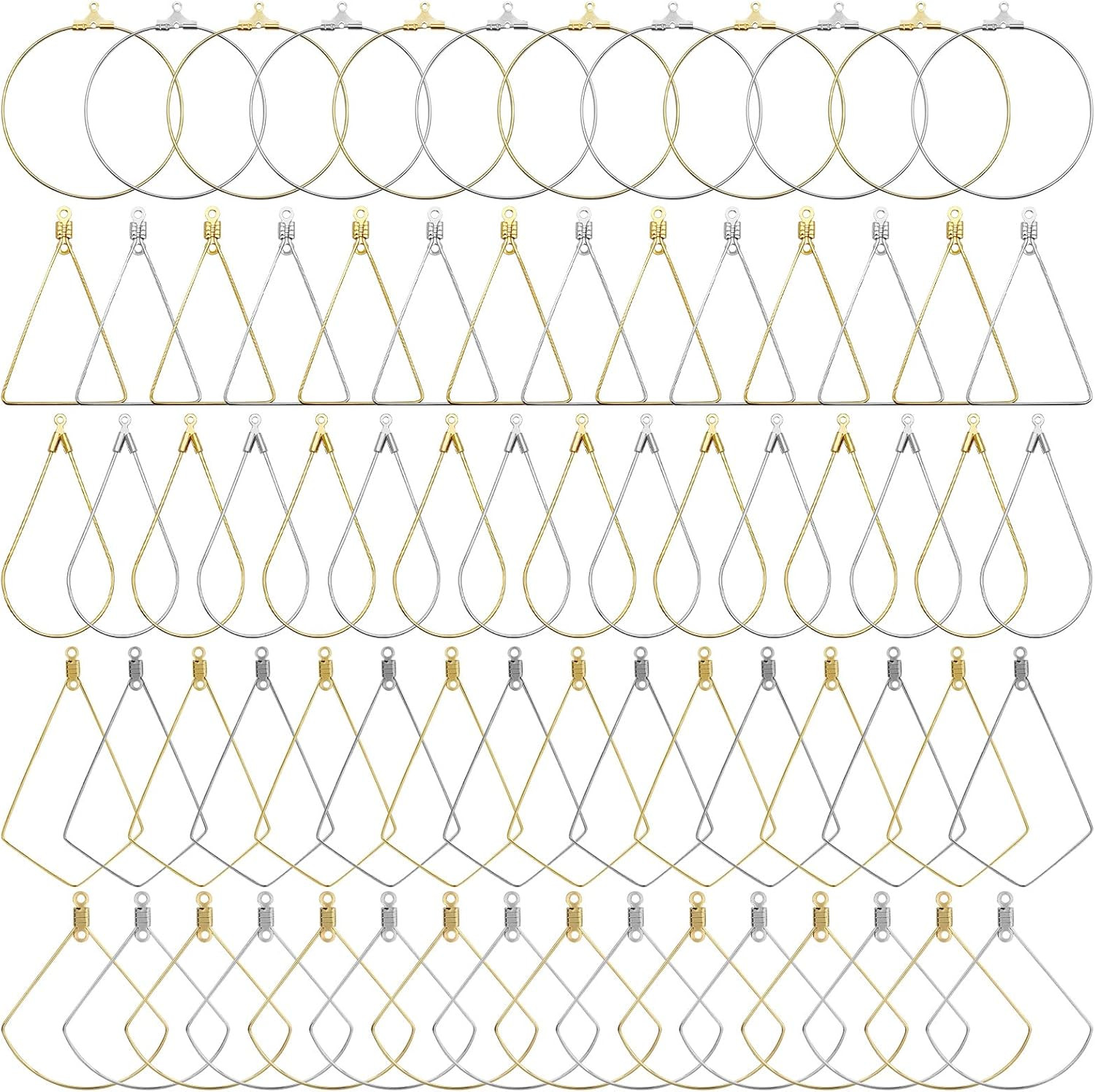 80pcs Beading Earring Hoops Earring Making Supplies Bulk Beading Hoop Earrings O