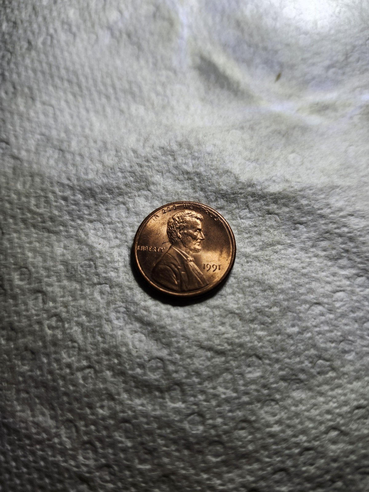 1991 P  Penny With Multiple Errors On Obverse
