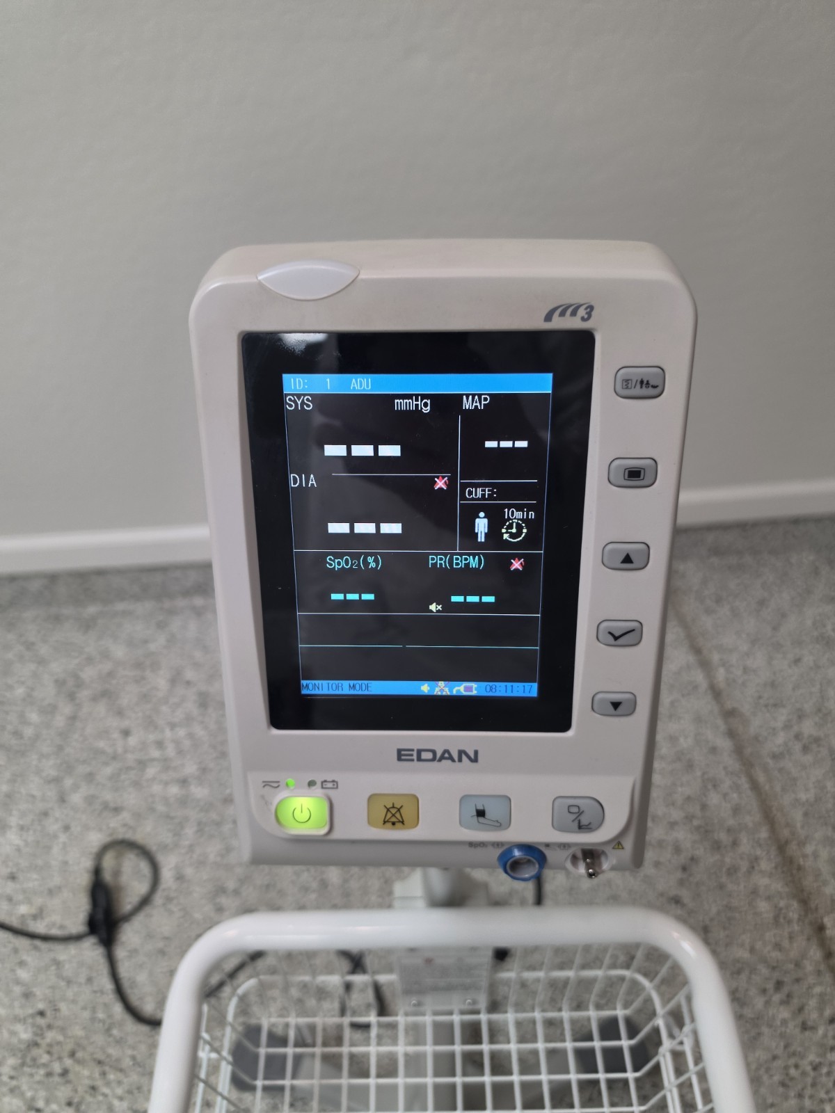 EDAN M3P Vital Signs With Monitor Cart Mounted, NIBP SpO2 Pulse Rate 5.7"