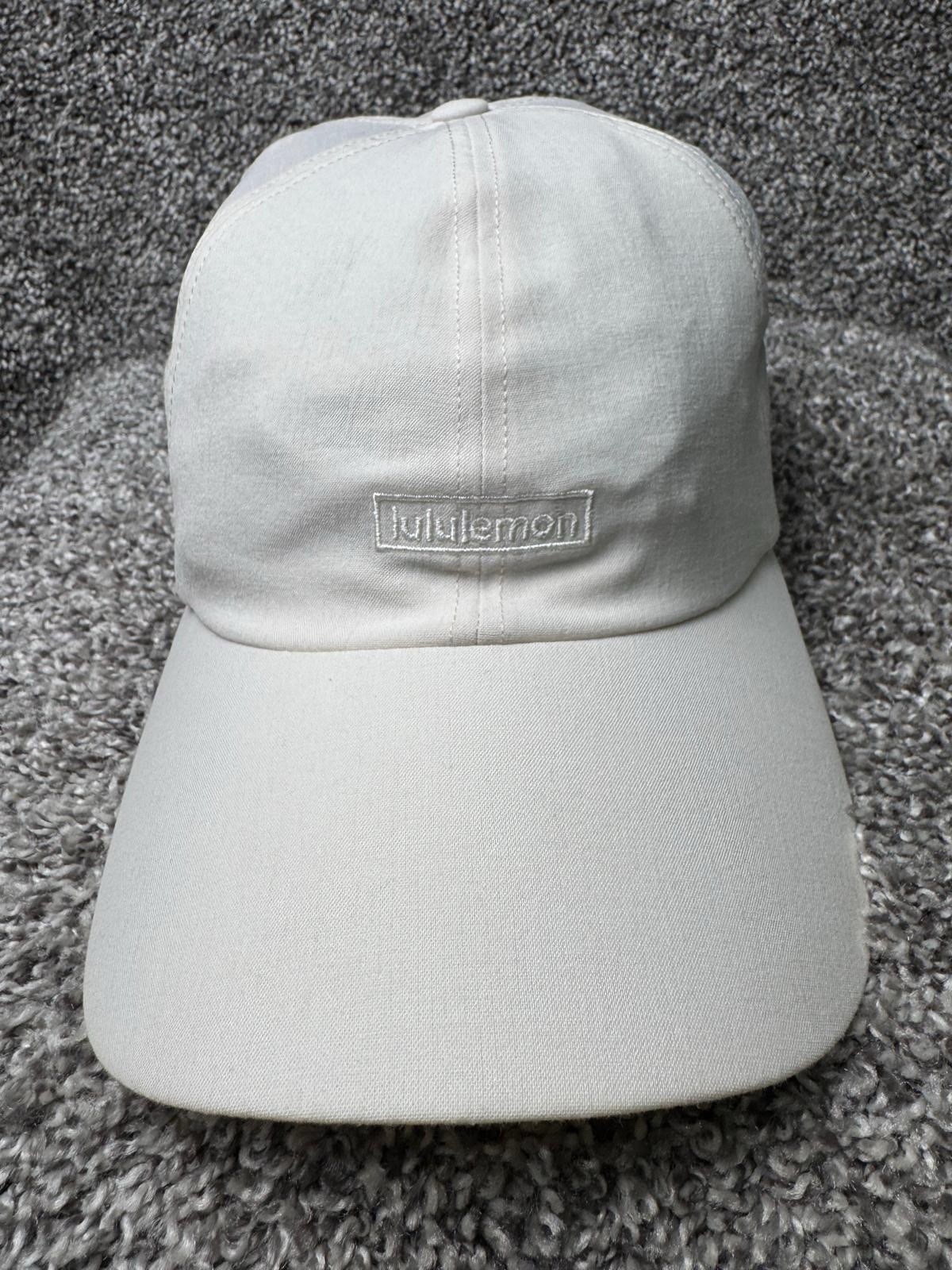 Lululemon Baller Hat Cap Strapback One Size White Adjustable Logo Solf Shell