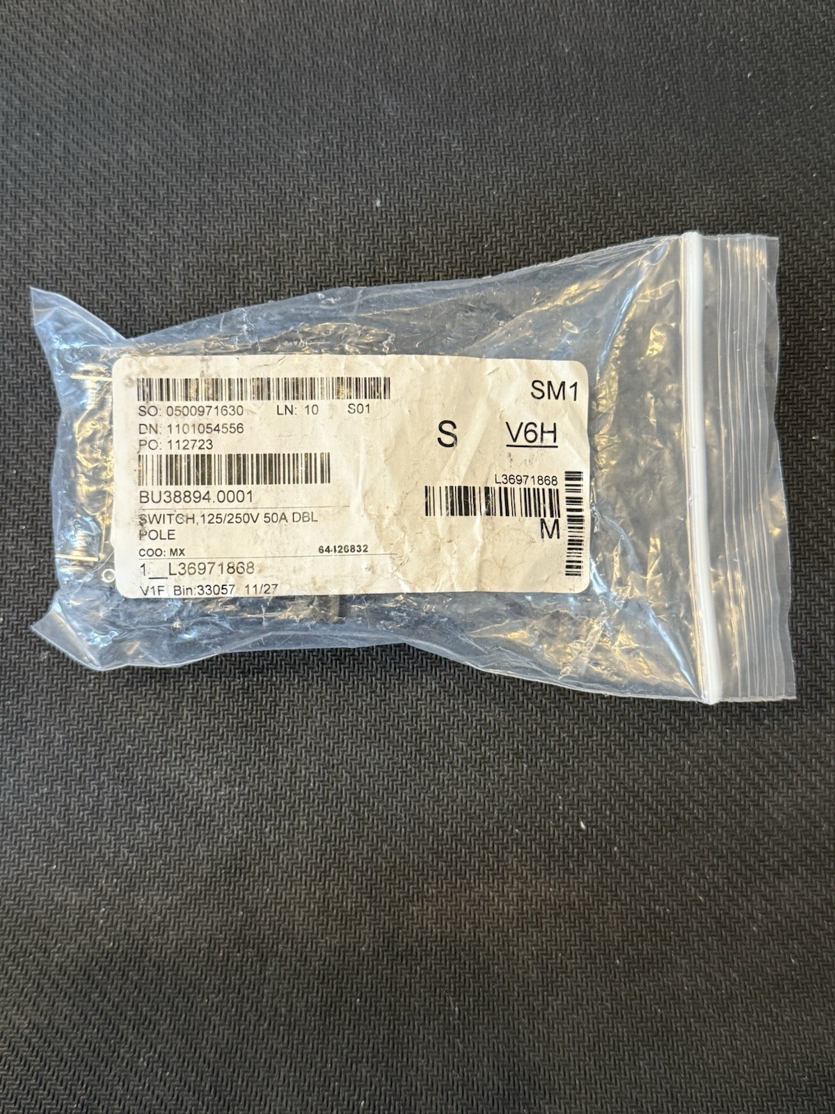 Bunn 38894.0001 Switch/Breaker, On-Off, 125/250V, 50A