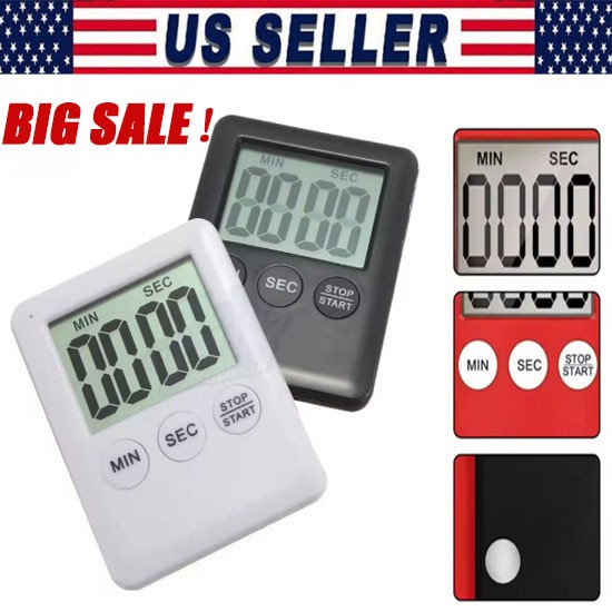 Large LCD Digital Kitchen Cooking Timer Count-Down Up Clock Loud Alarm Magnetic