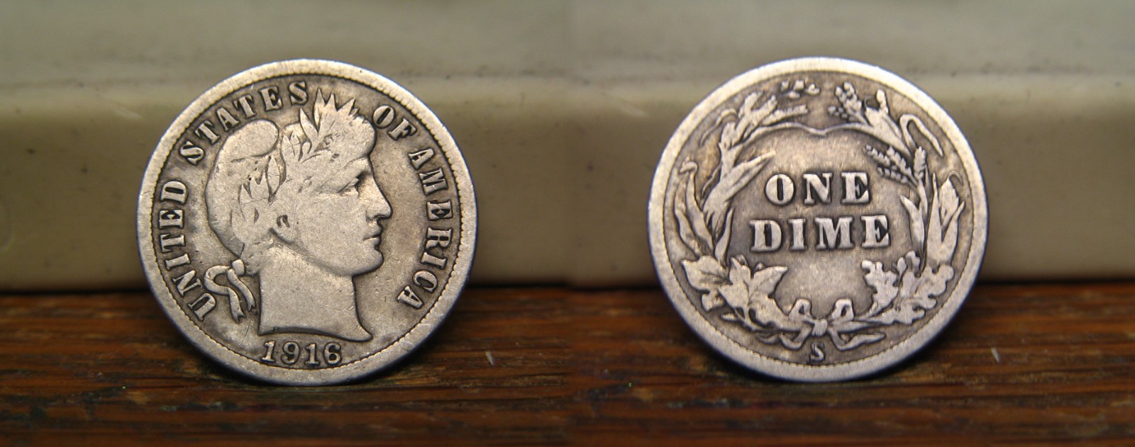 1916-S BARBER LIBERTY HEAD SILVER DIME 1916S US COIN