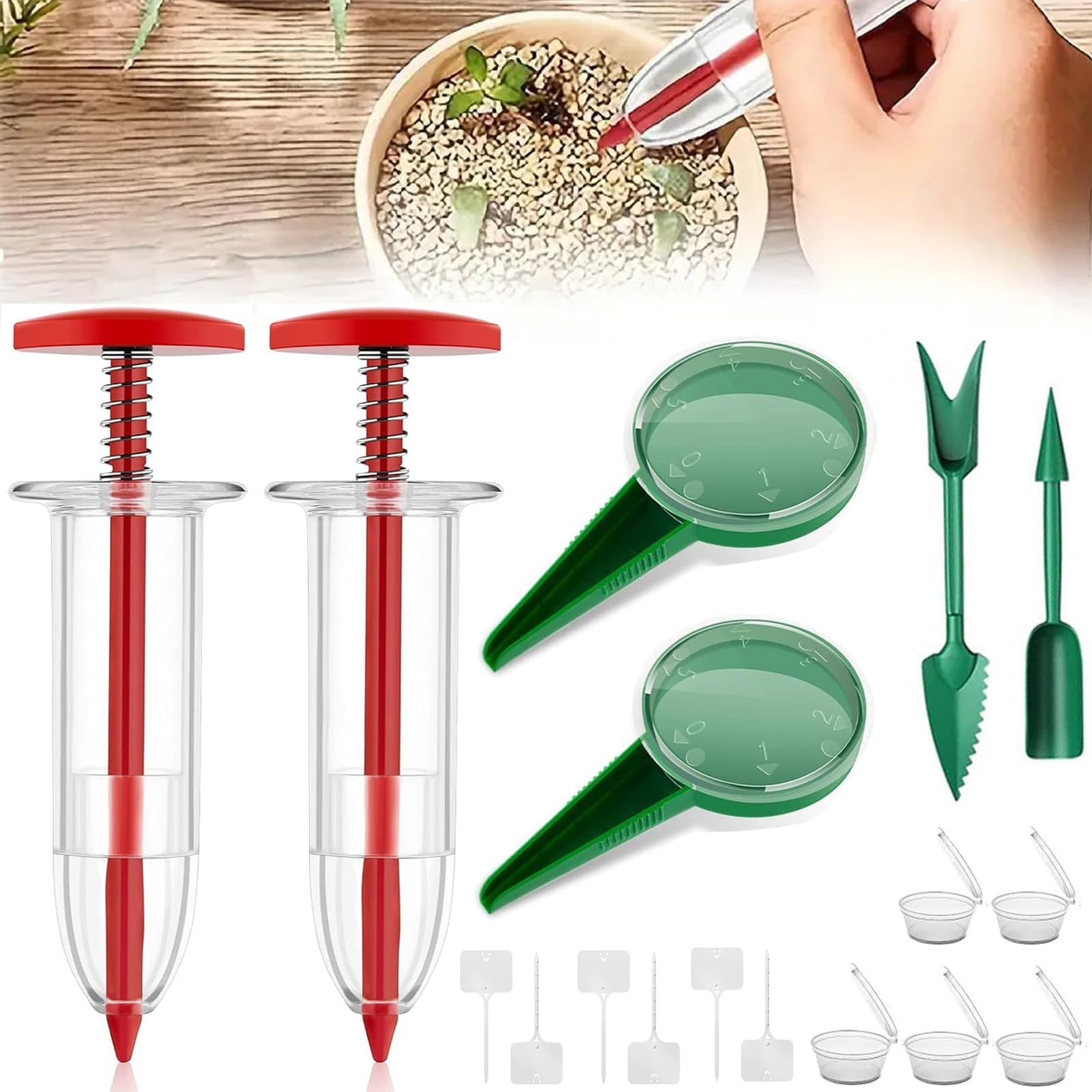 17 PCS Mini Seed Spreader, New Mini Gardening Spreaders, Mini Sowing Seed Dis...