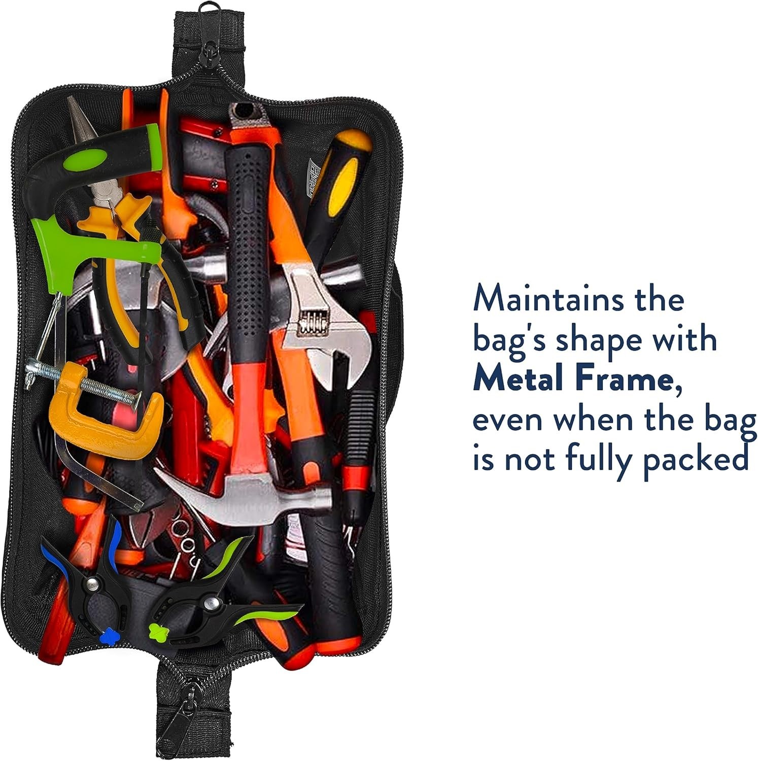 Compact Tool Bag with 3 Pockets and Adjustable Straps - Perfect for Craftsmen