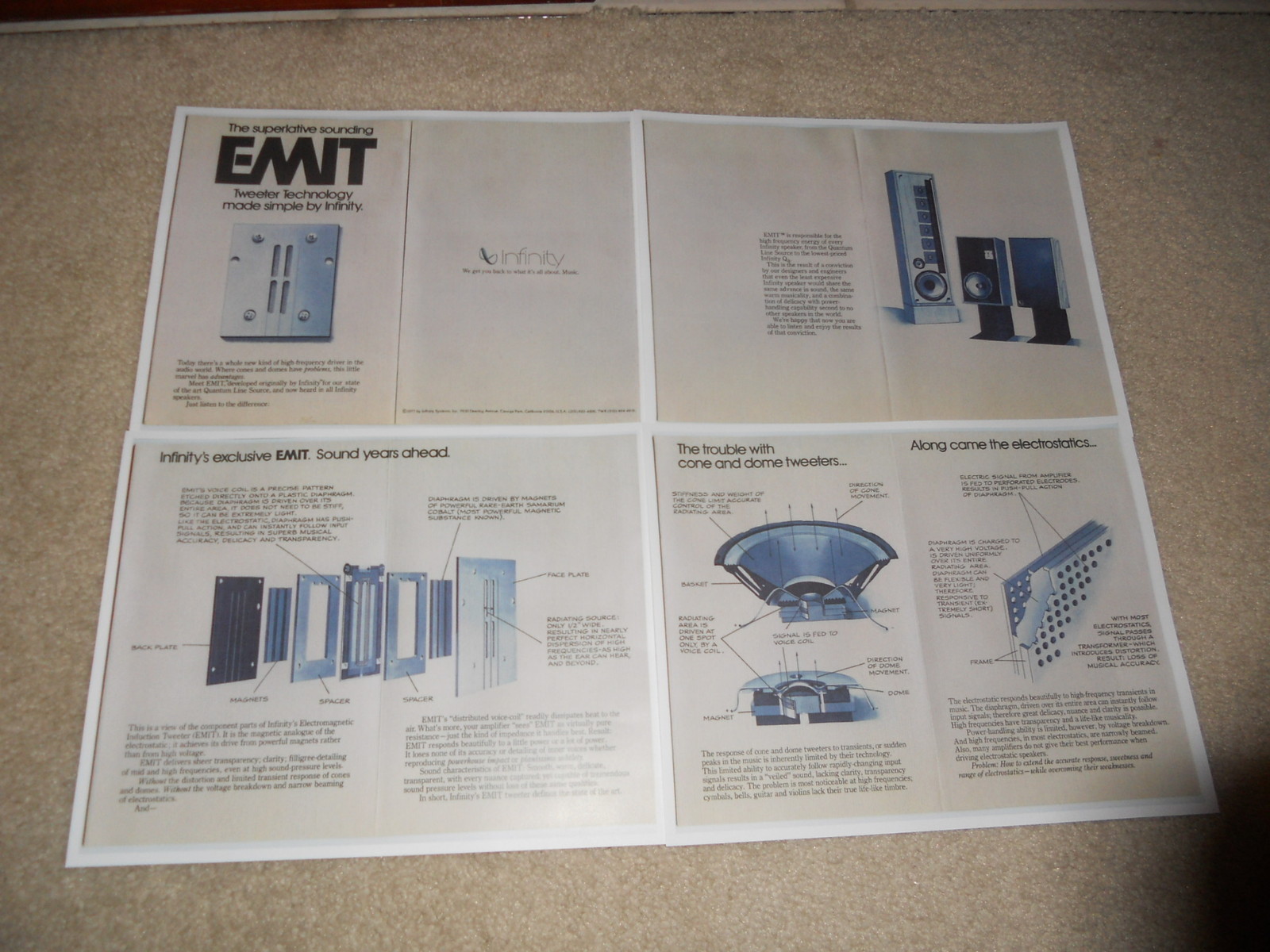 Infinity 1977 EMIT Tweeter Brochure, 4 pages, Articles, Info, Qa, Q2