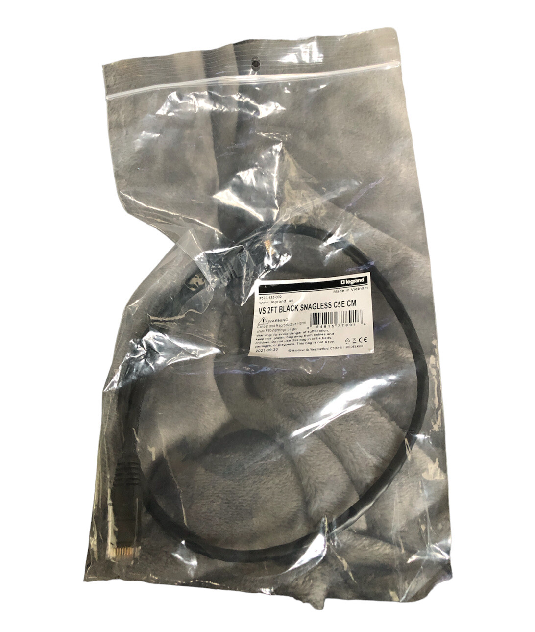 Value Series™ Cat 5e Booted Patch Cord, 2 FT, Black