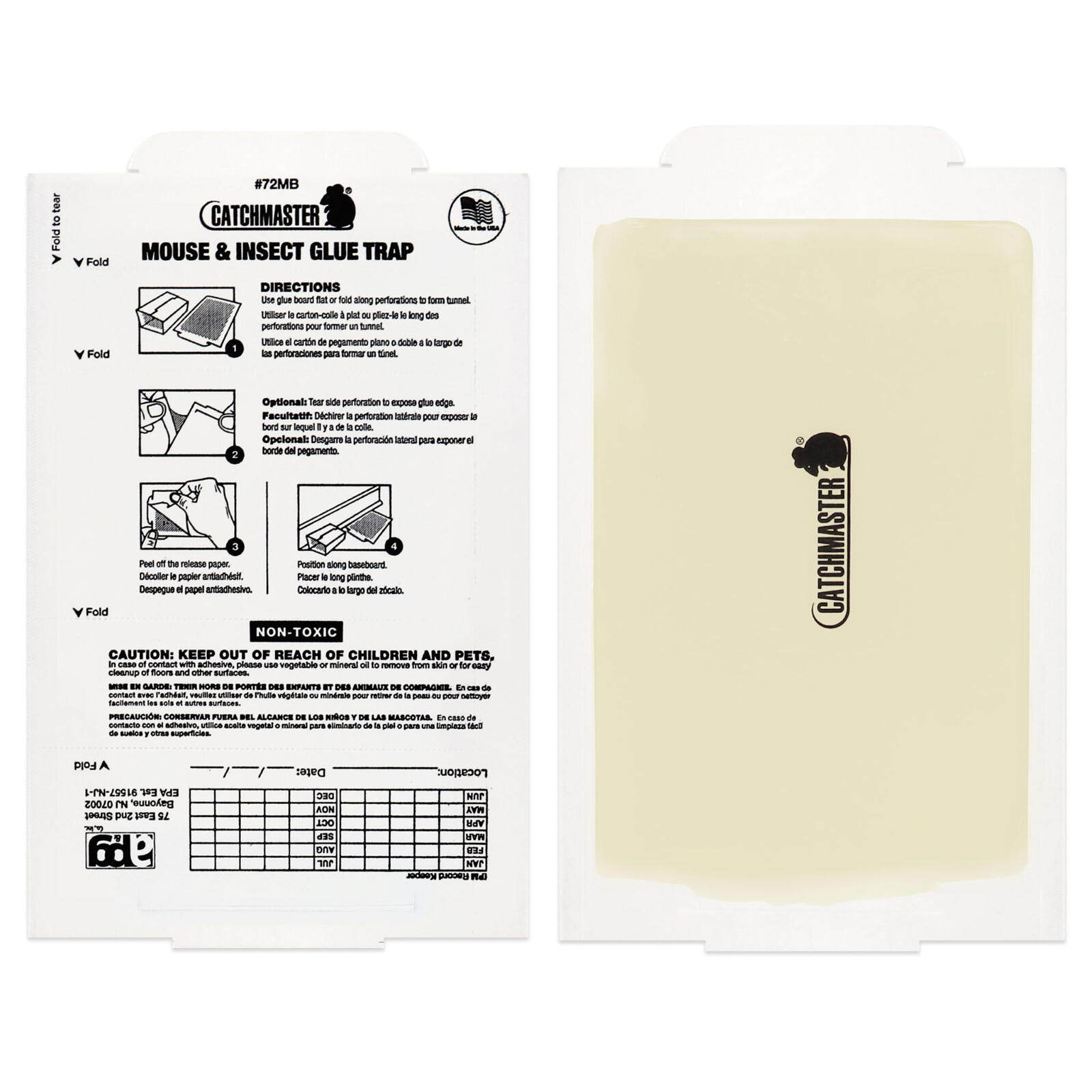 Catchmaster Mouse Insect Glue Boards 72 Pak Mice Cockroaches Spider Cricket Trap