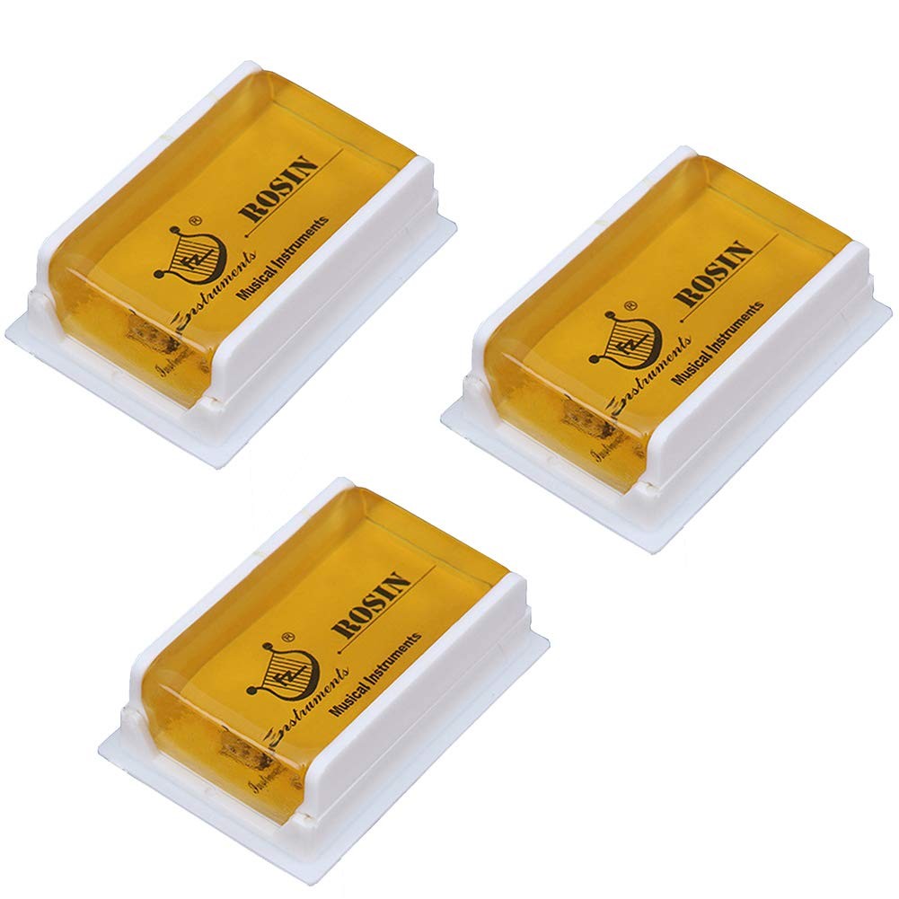 3 Pack Violin Rosin Light Low Dust Cello Viola Bow Resin with Case Yellow