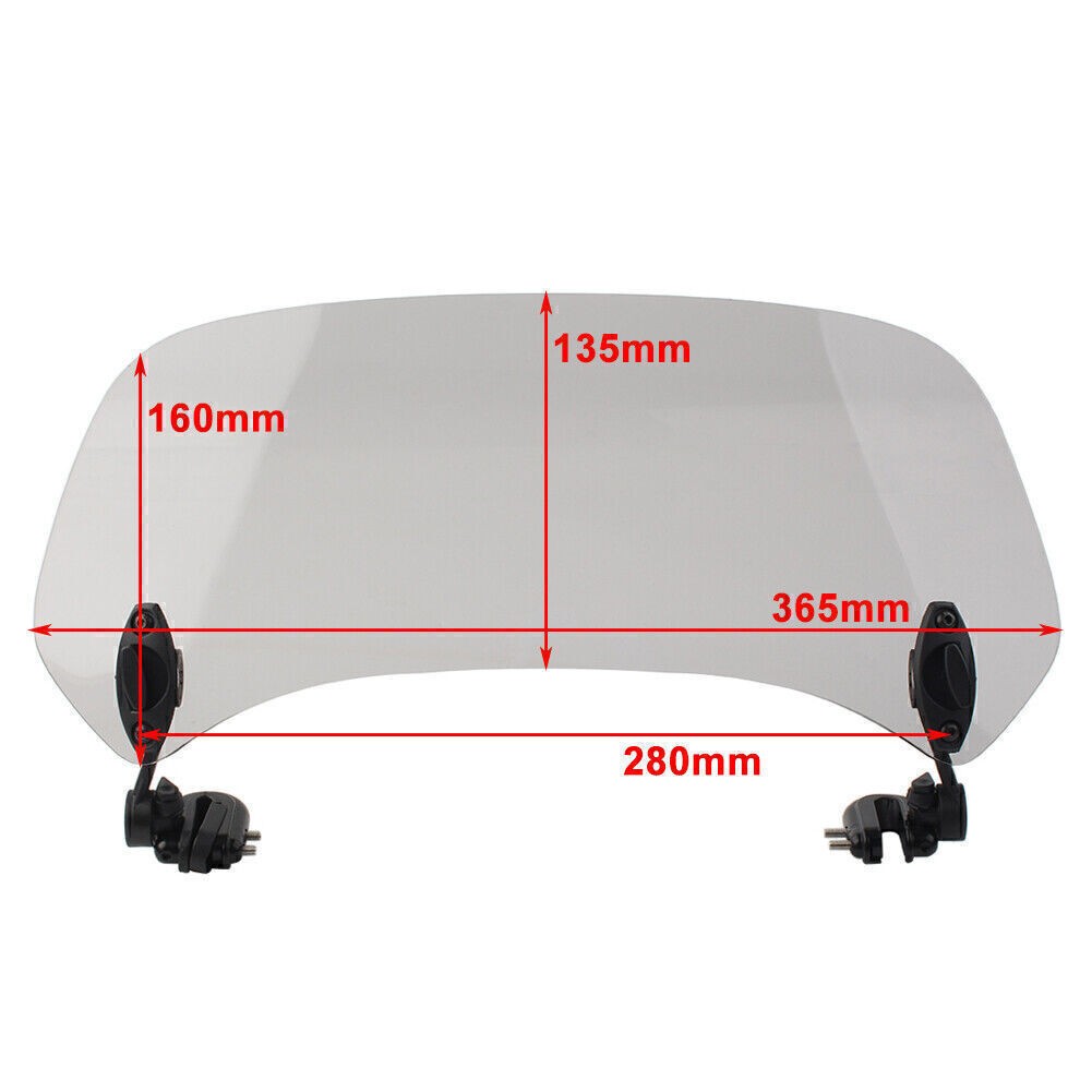 38 cm Adjustable Clip On Windshield Extension Spoiler Wind Deflector Smoke US
