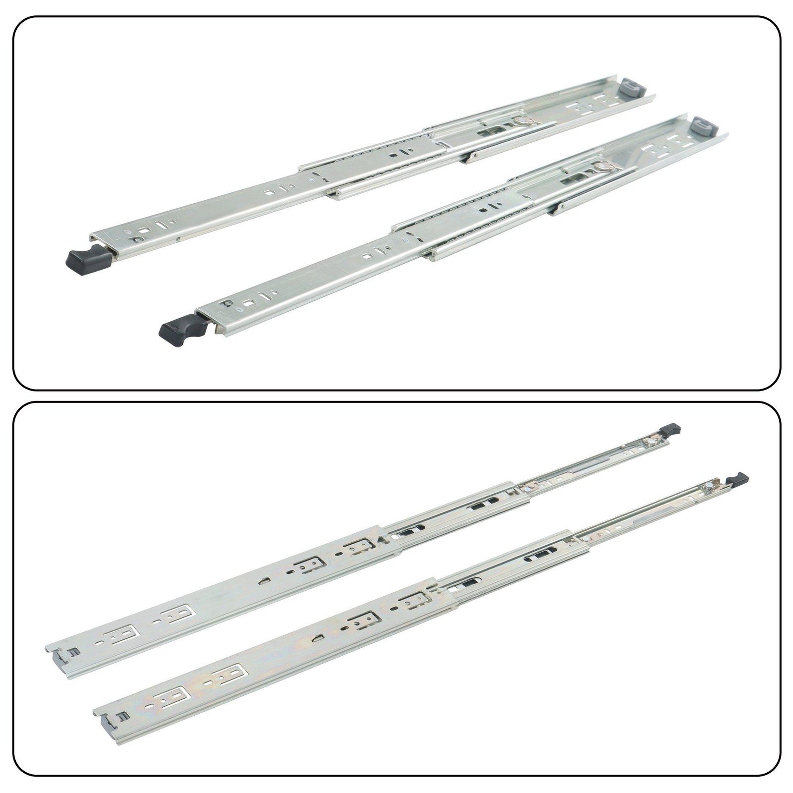 16" Heavy Duty Locking Drawer Slides, 150lb Load, Side Mount Ball Bearing