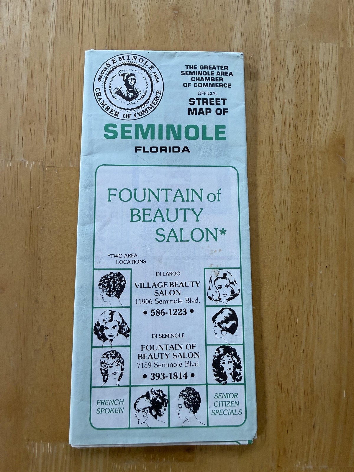 Vintage Greater Seminole Chamber Florida Street Travel Map Folded Brochure USA