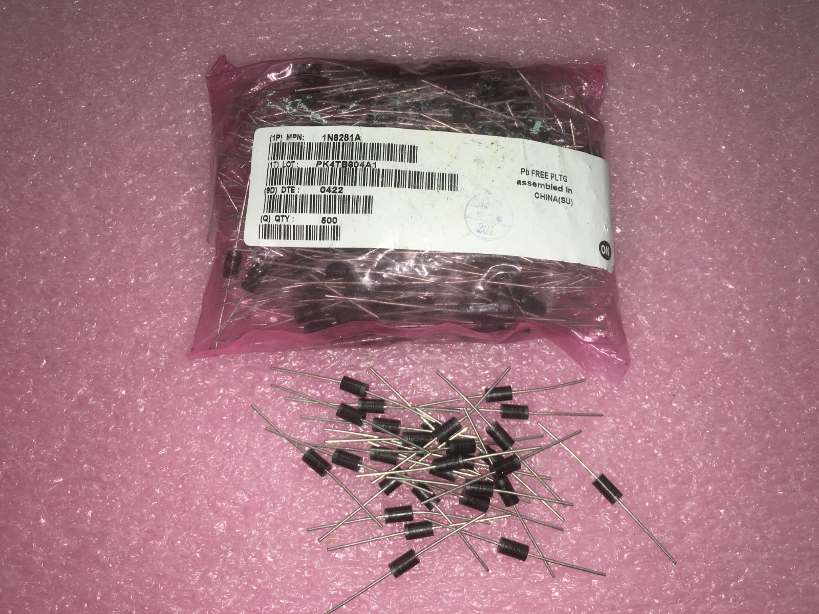(97 PIECE LOT) 1N6281AG, ON SEMI, Diode TVS Single Uni-Dir 23.1V 1.5KW RoHS