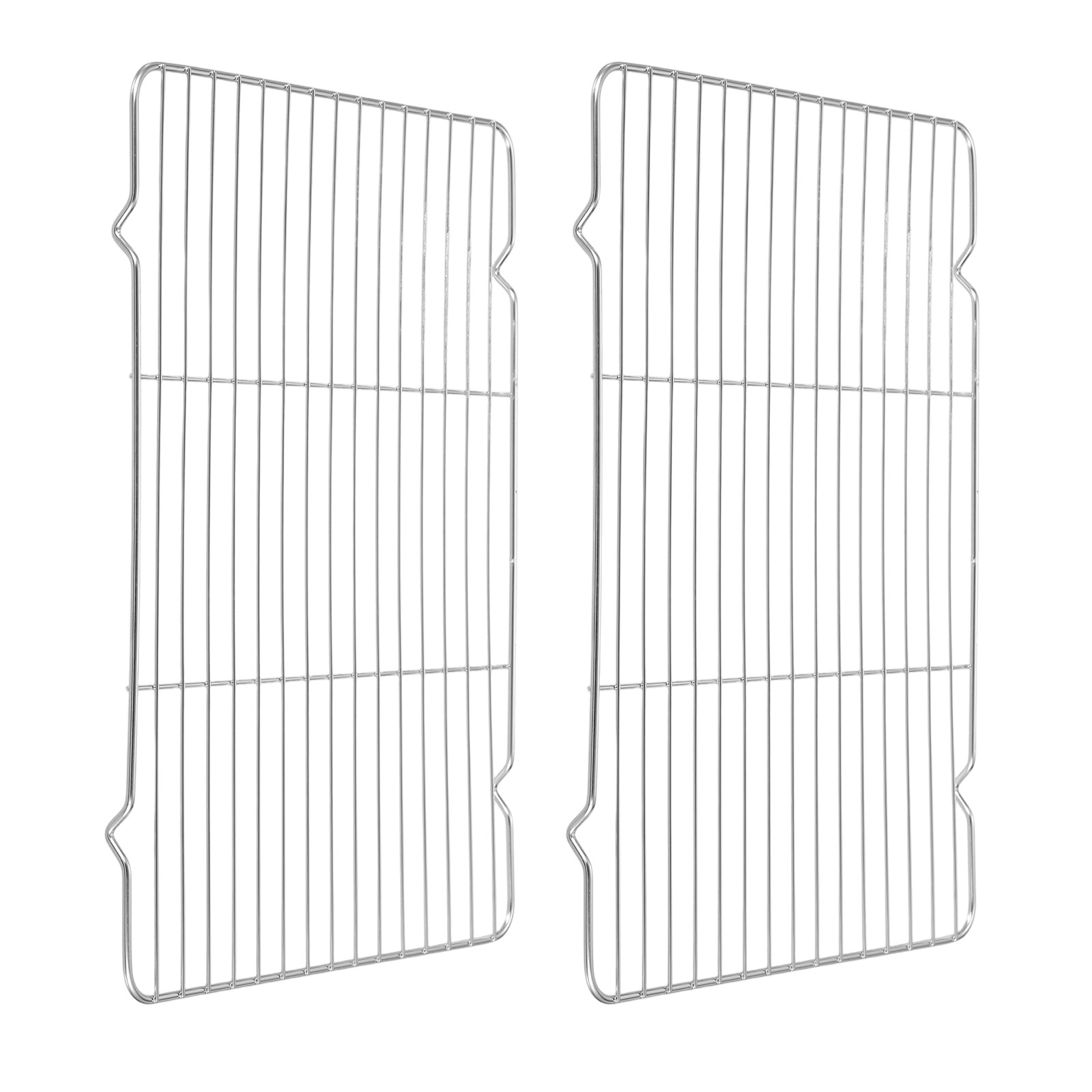 2pcs Rectangle Rack, 15.4" x 11" Stainless Steel Wire Cookie Rack, Silver